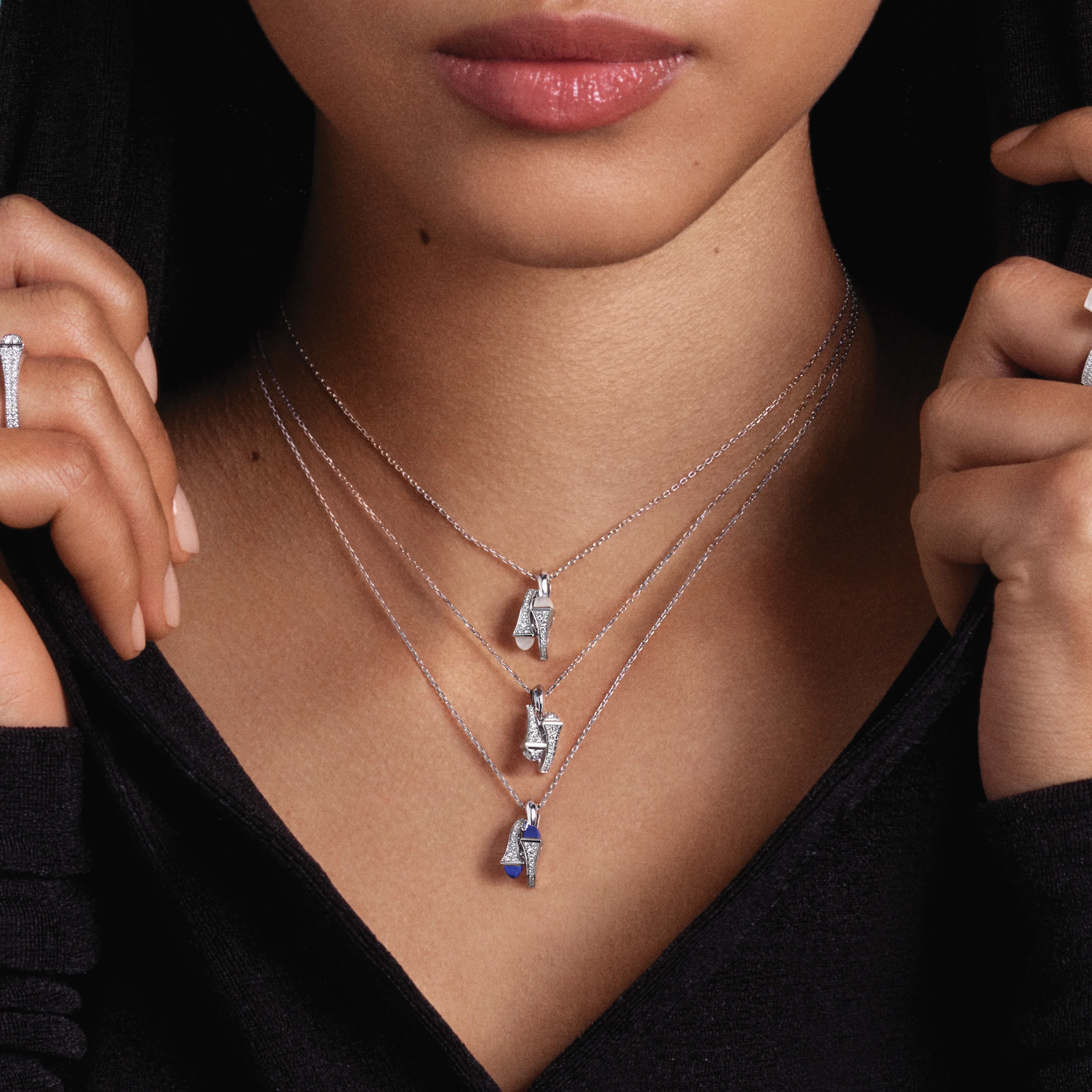 Cleo Diamond Huggie Pendant - Image 3
