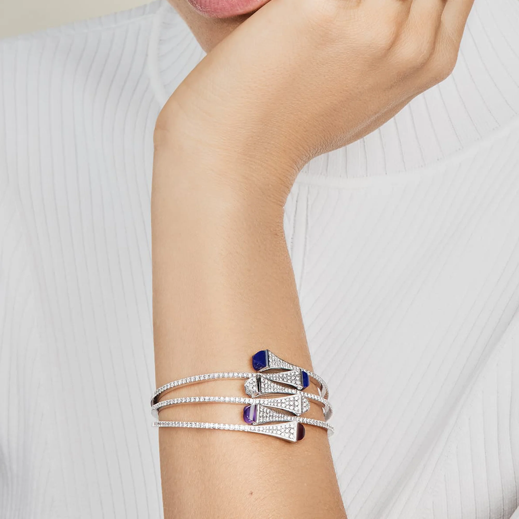 Cleo Diamond Midi Slip-On Bracelet - Image 6