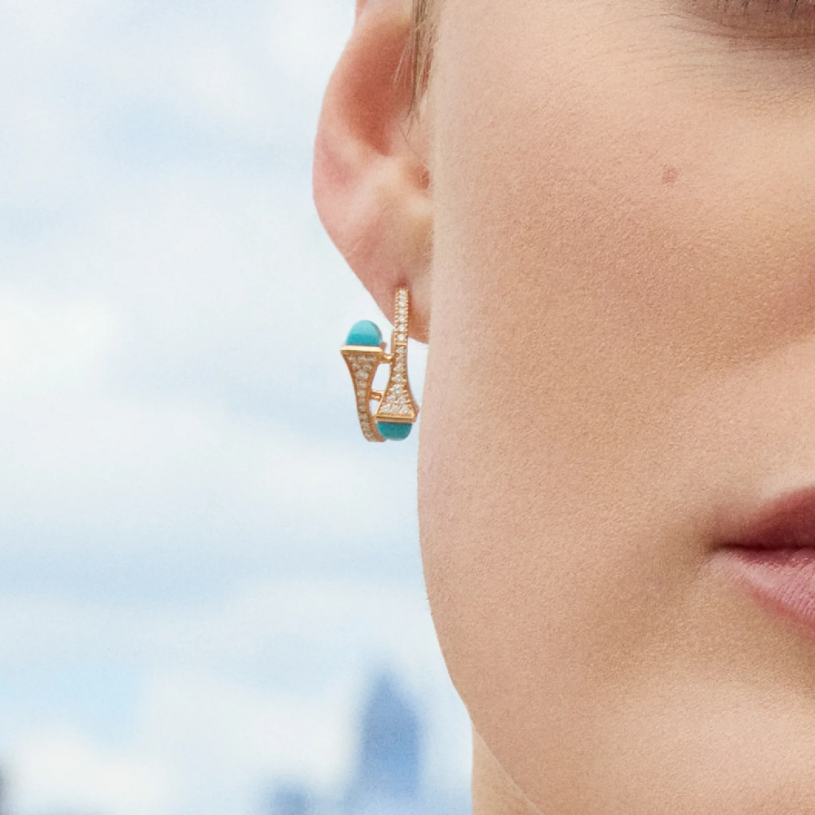Cleo Diamond Open Hoop Earrings - Image 7