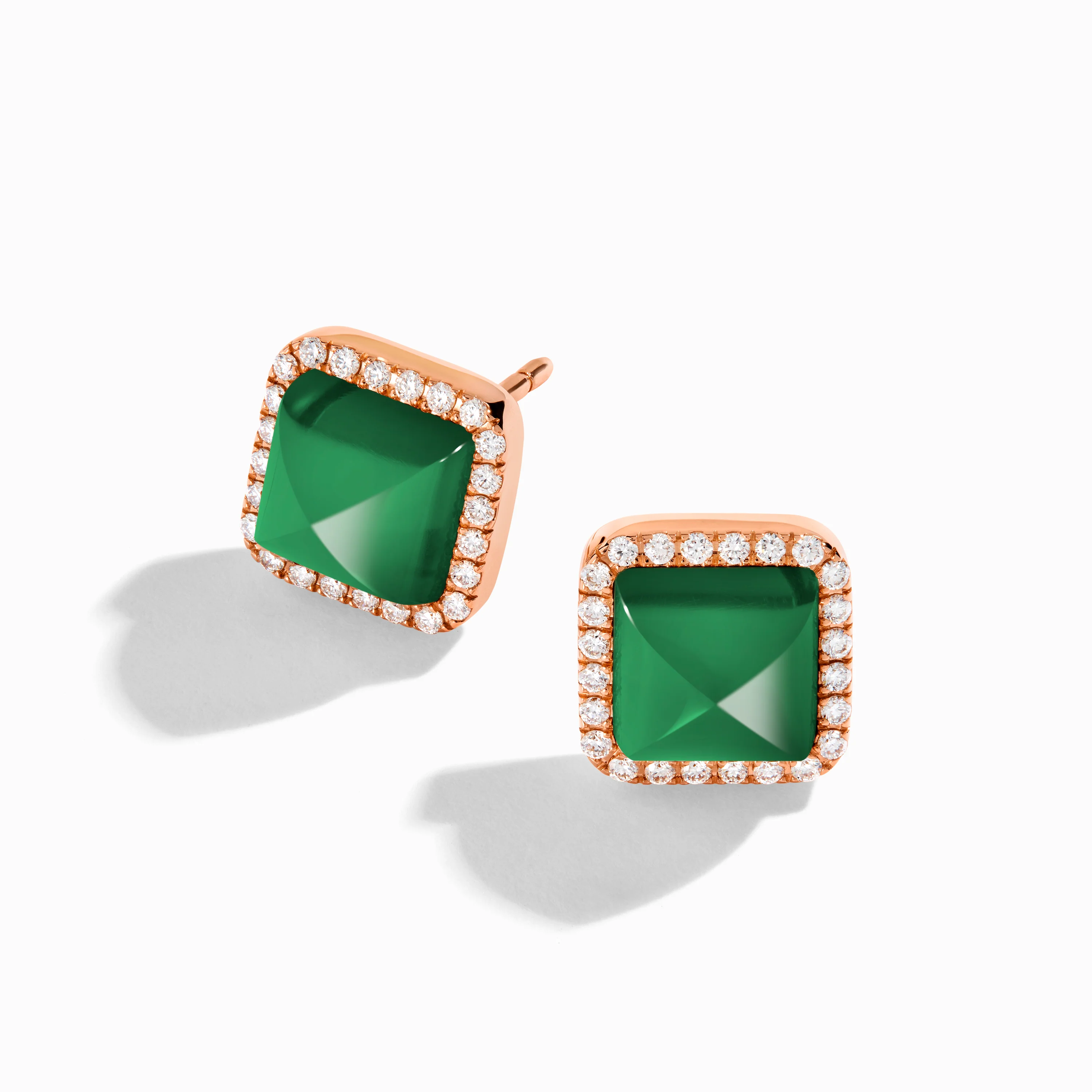 Cleo Diamond Stud Pyramid Earrings - Image 13