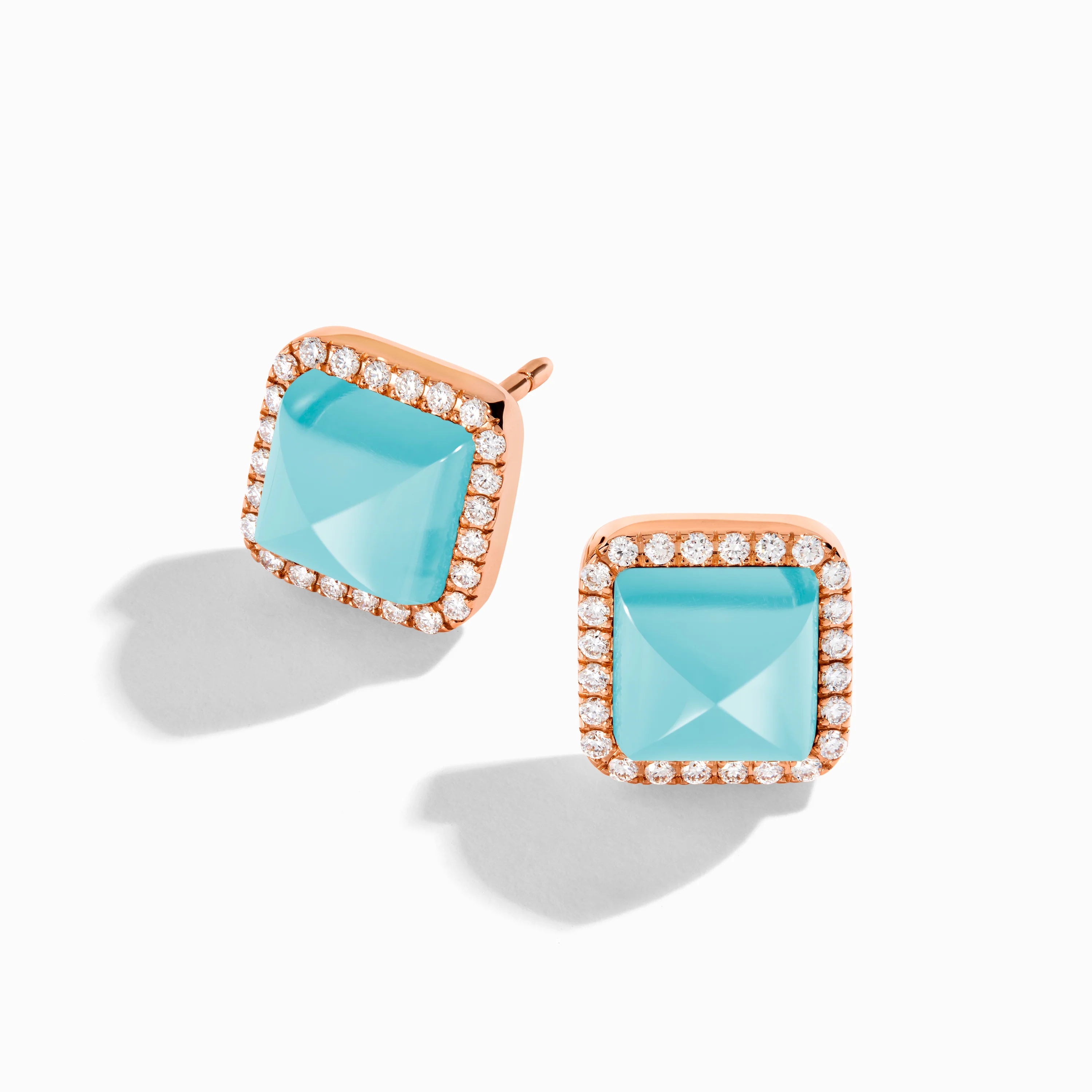 Cleo Diamond Stud Pyramid Earrings - Image 7