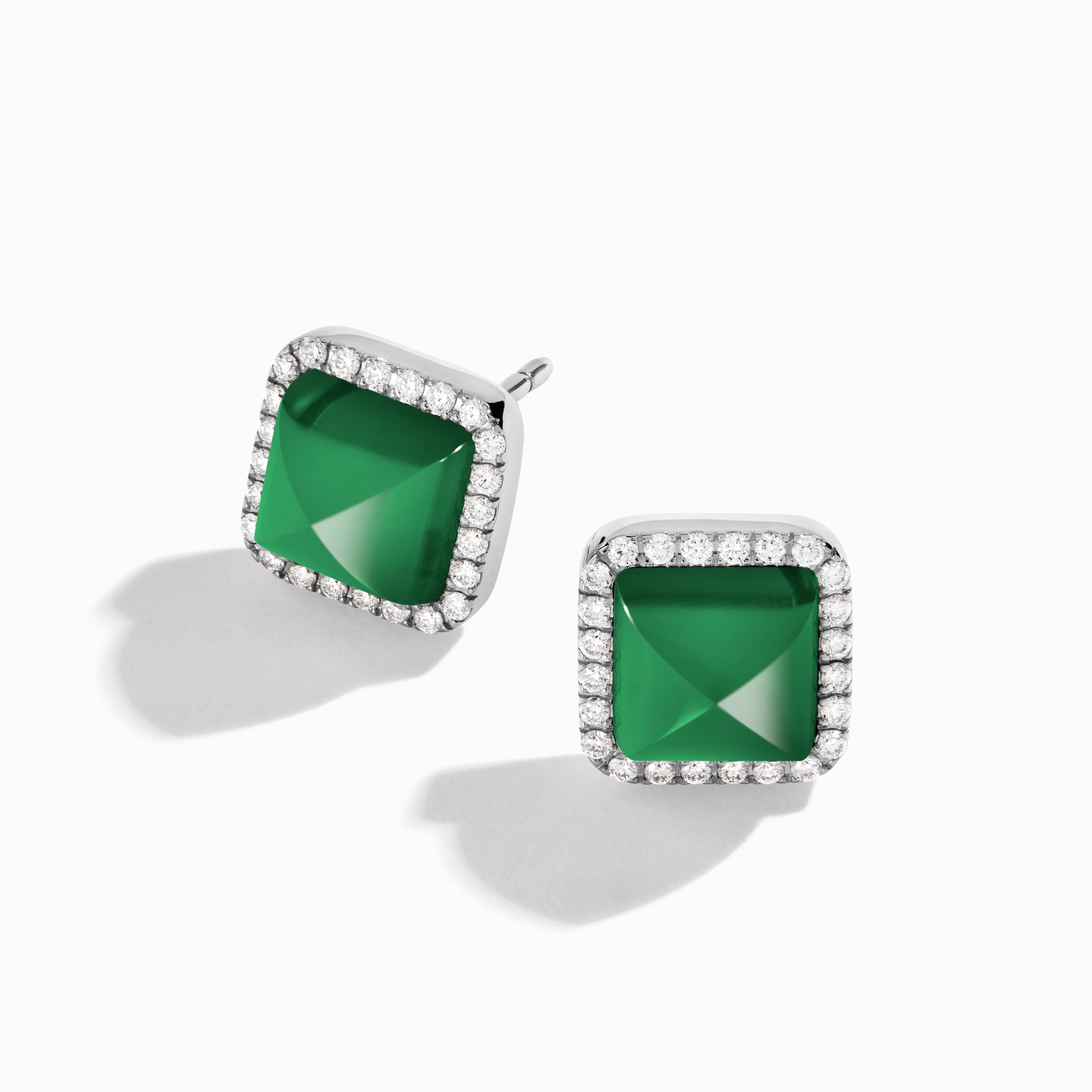 Cleo Diamond Stud Pyramid Earrings - Image 10