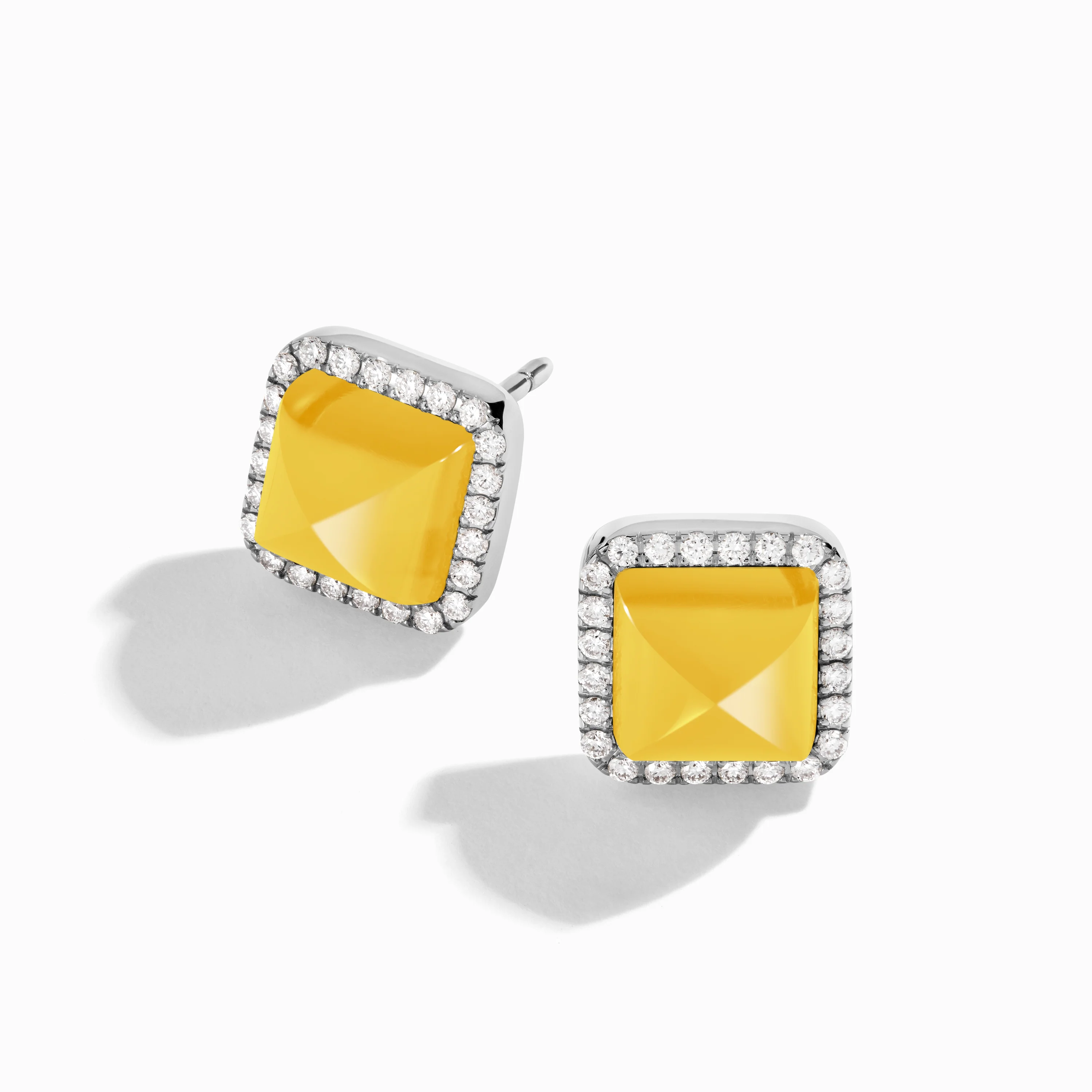 Cleo Diamond Stud Pyramid Earrings - Image 34