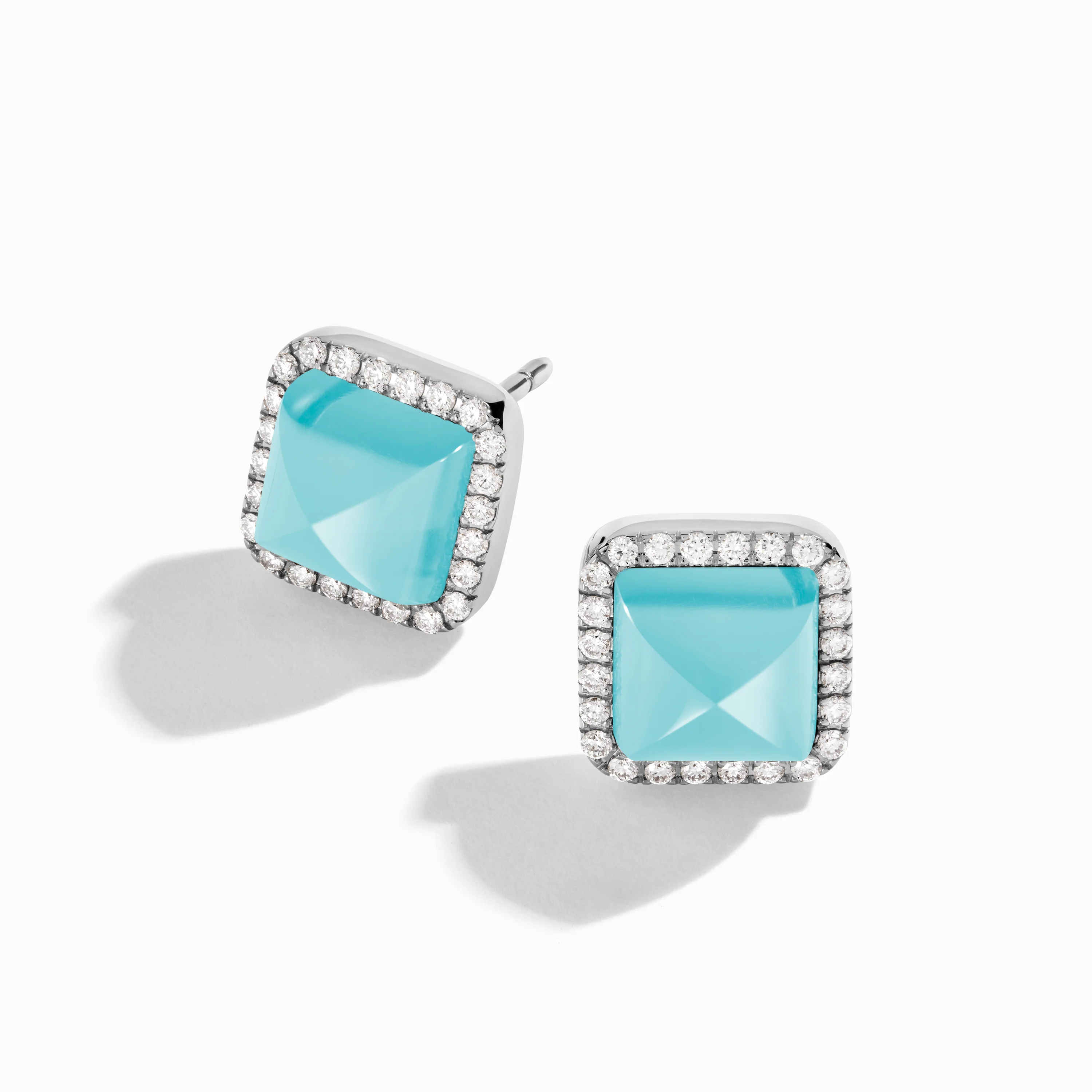 Cleo Diamond Stud Pyramid Earrings - Image 7