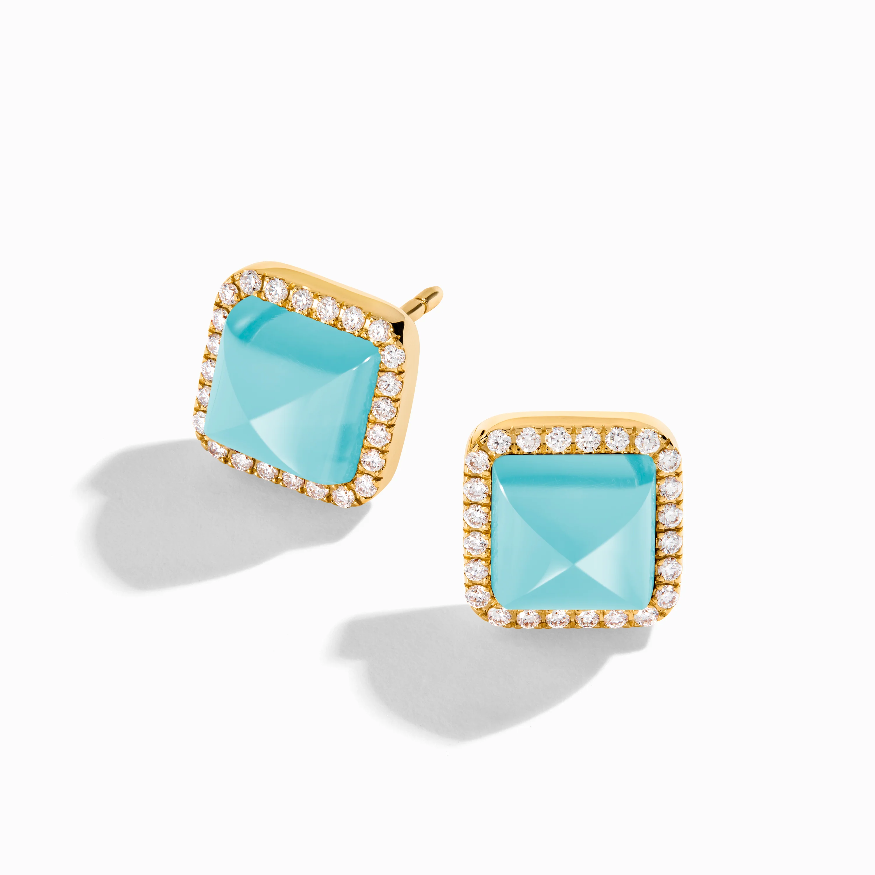 Cleo Diamond Stud Pyramid Earrings - Image 10