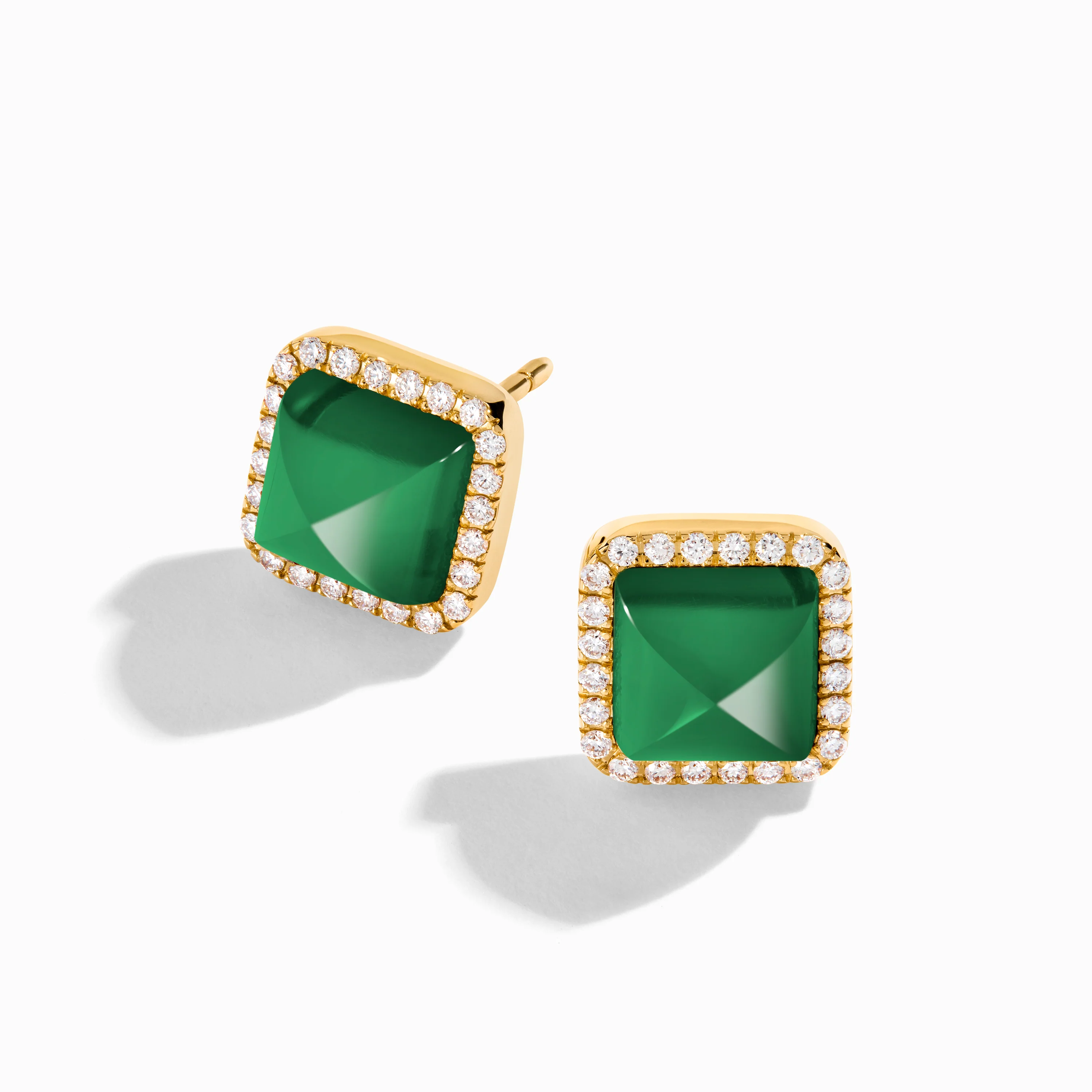 Cleo Diamond Stud Pyramid Earrings - Image 13