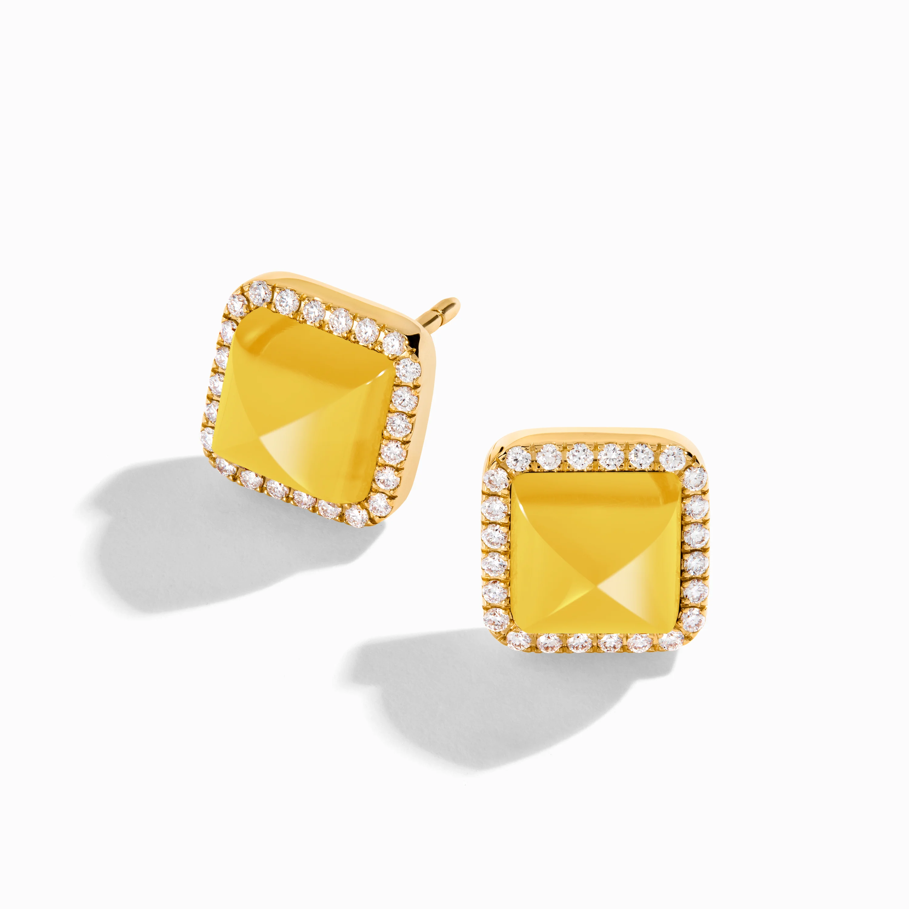 Cleo Diamond Stud Pyramid Earrings - Image 34