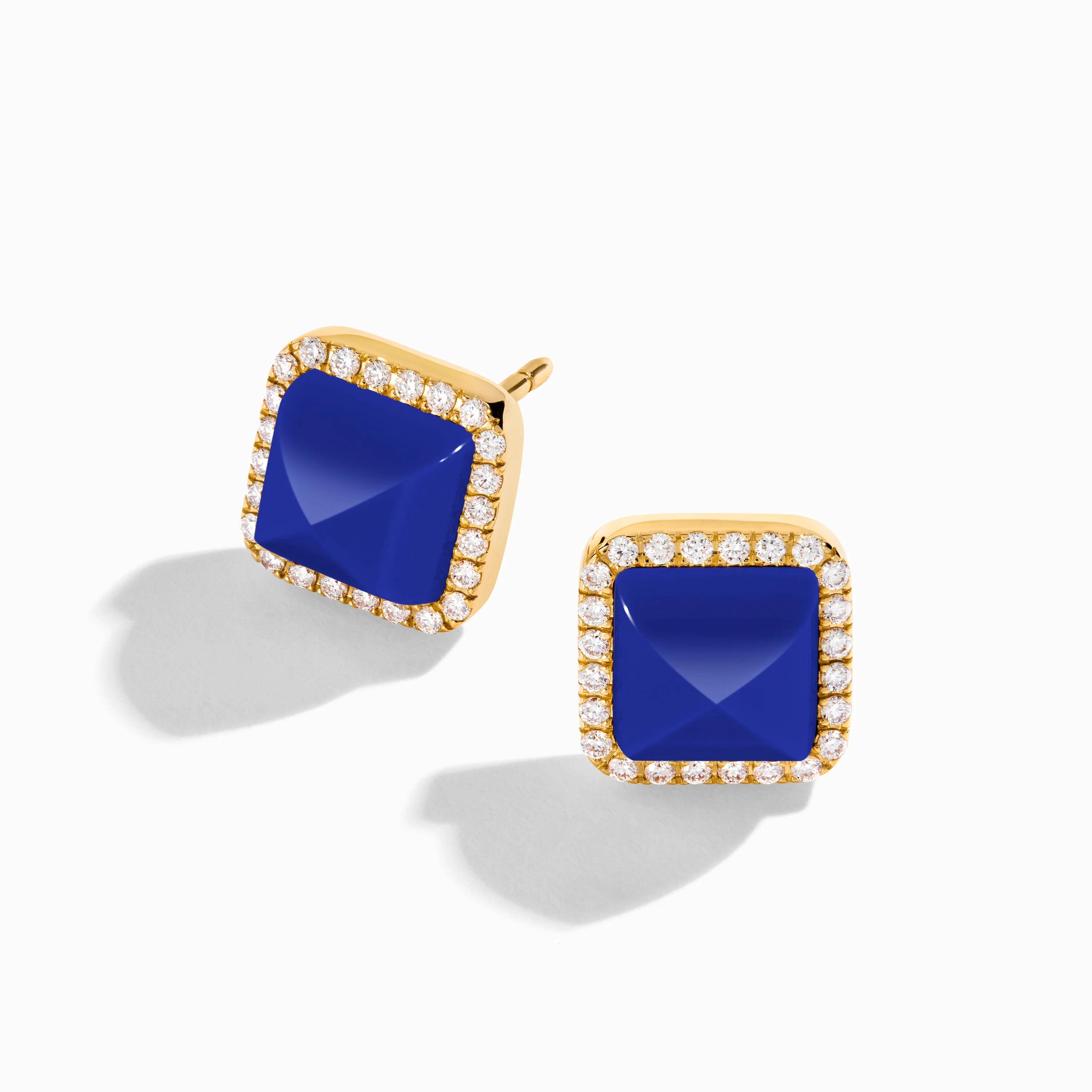 Cleo Diamond Stud Pyramid Earrings - Image 4