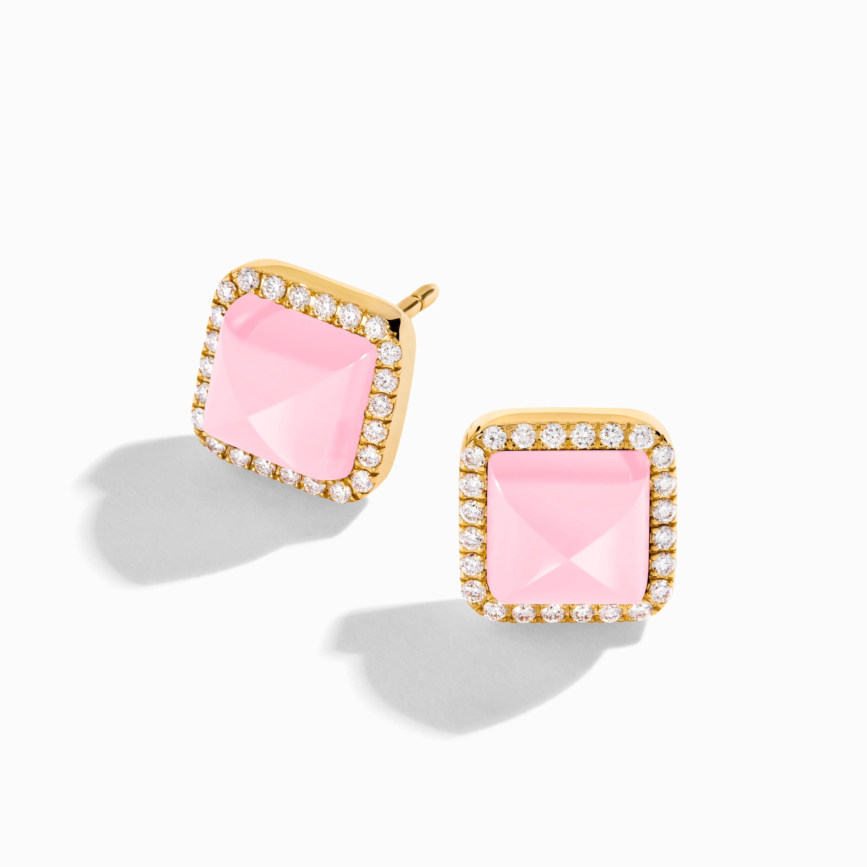 Cleo Diamond Stud Pyramid Earrings - Image 7
