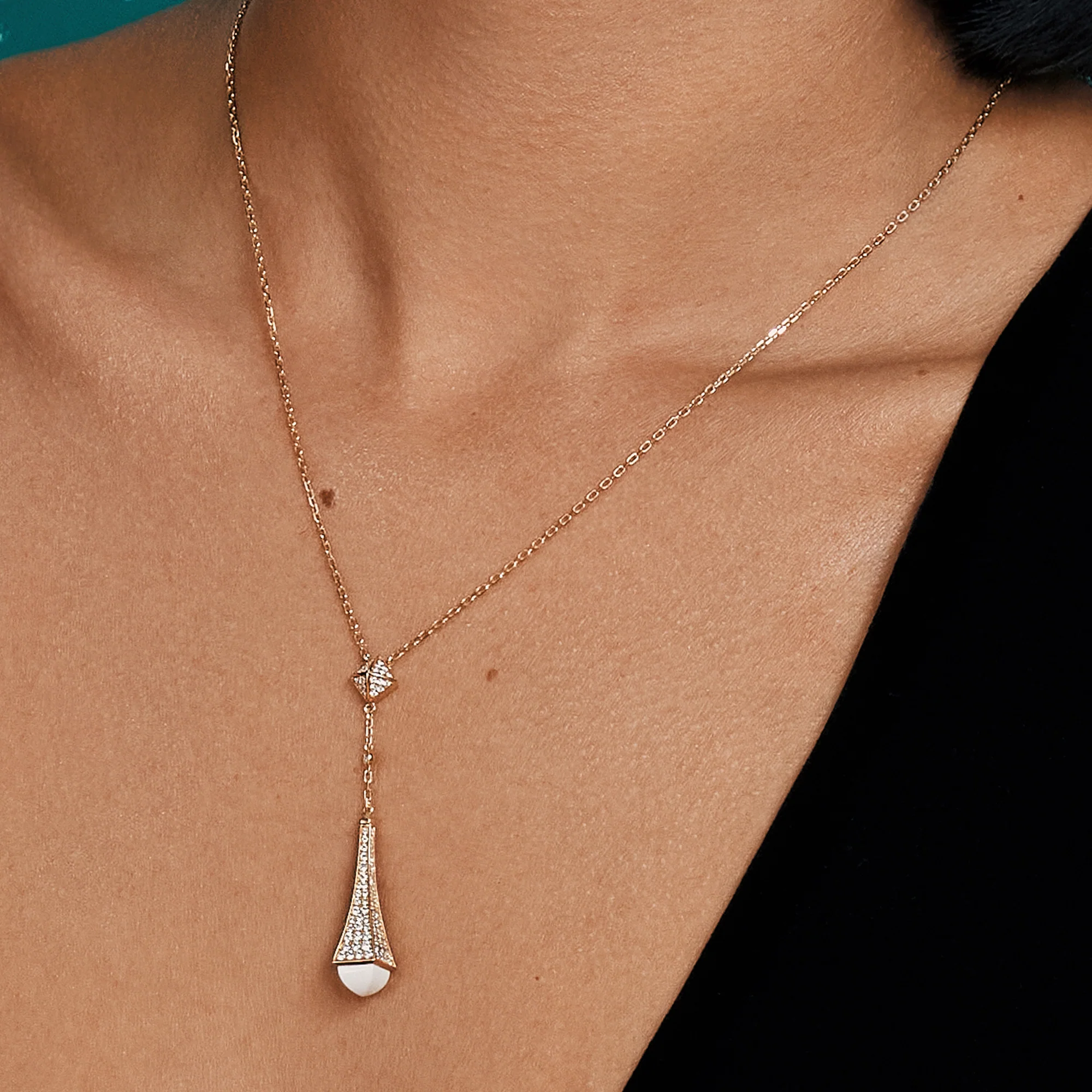 Cleo Diamond Teardrop Pendant - Image 3