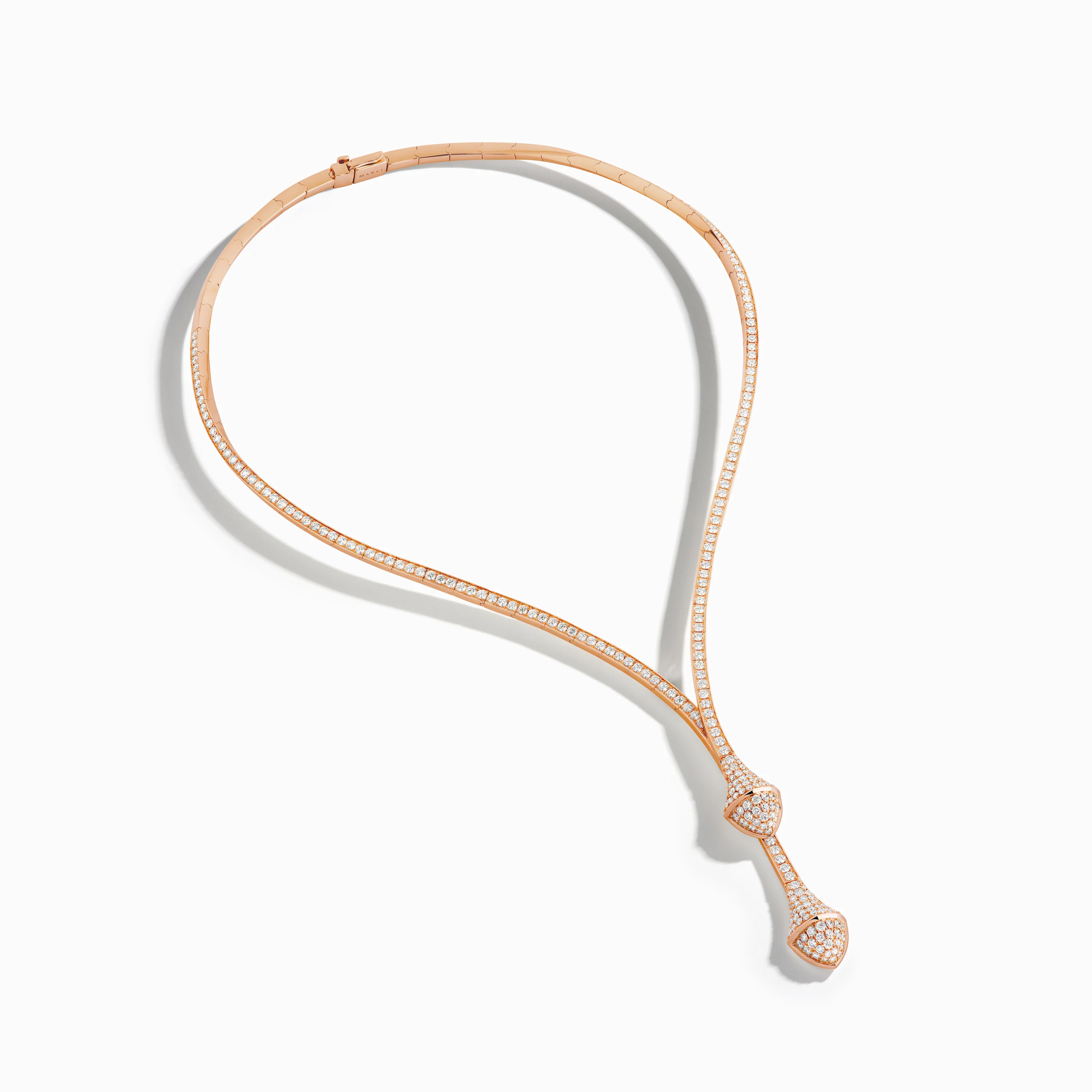 Cleo Full Diamond Drop Collar Channel Set Diamond Necklace