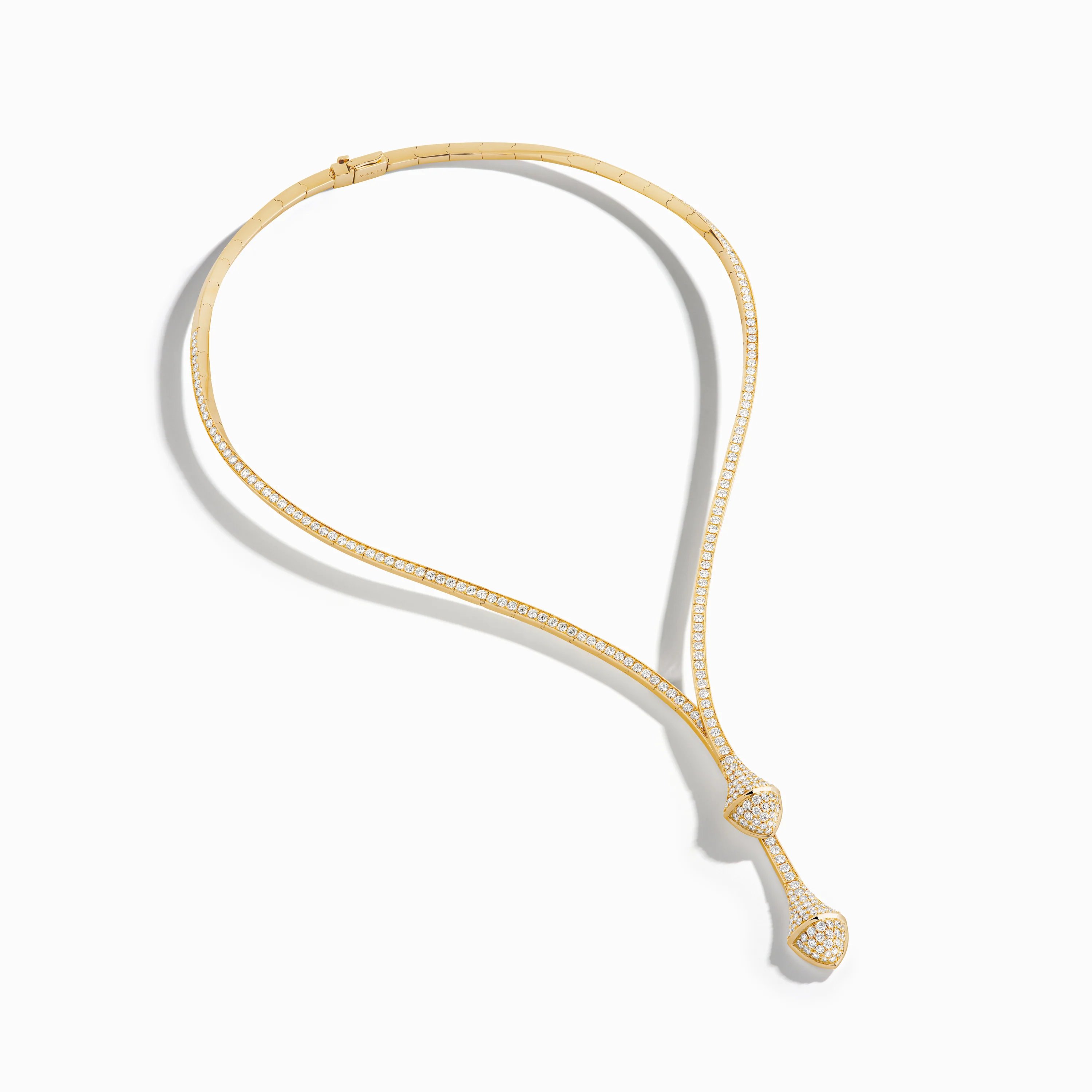 Cleo Full Diamond Drop Collar Channel Set Diamond Necklace