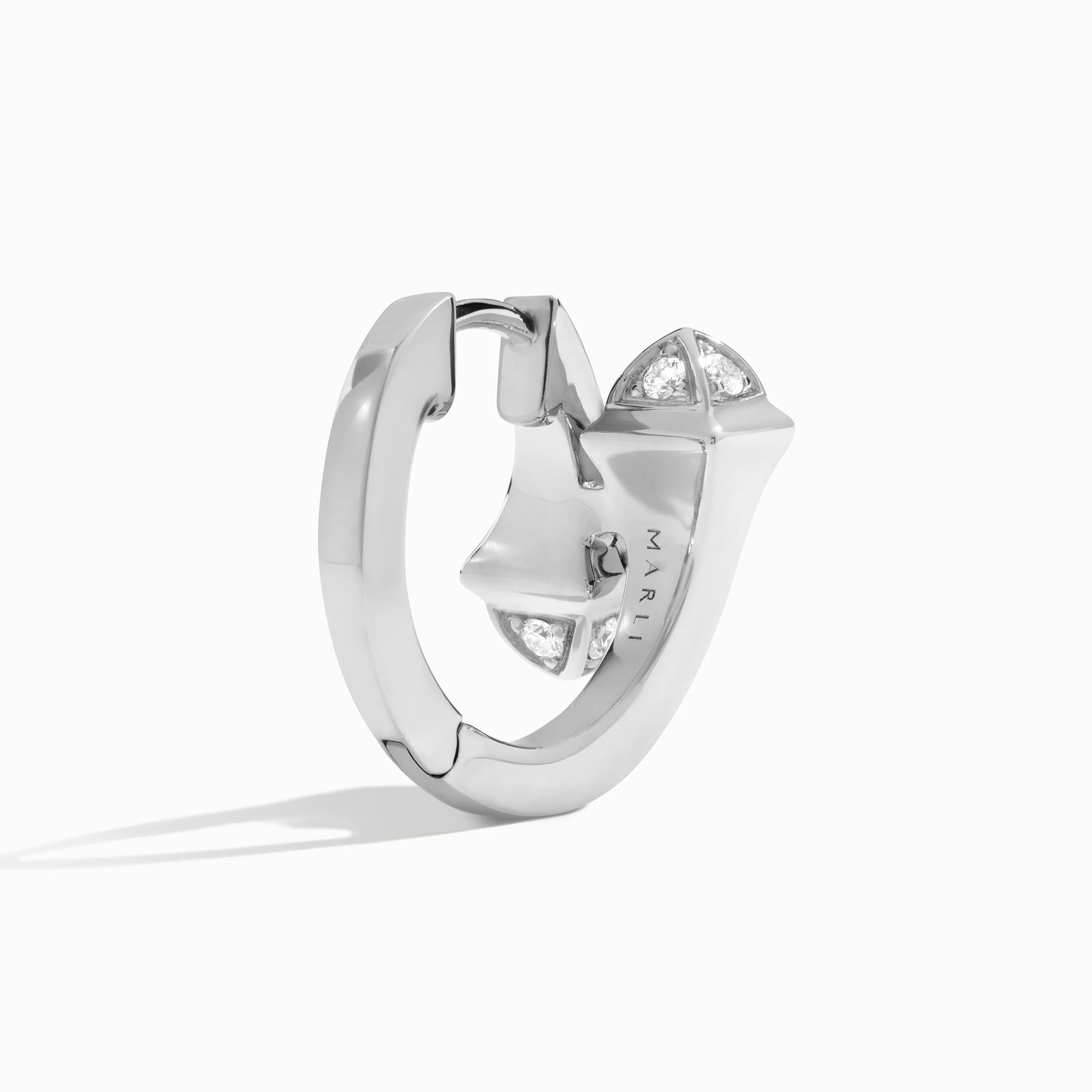 Cleo Full Diamond Huggie Earrings - Image 3