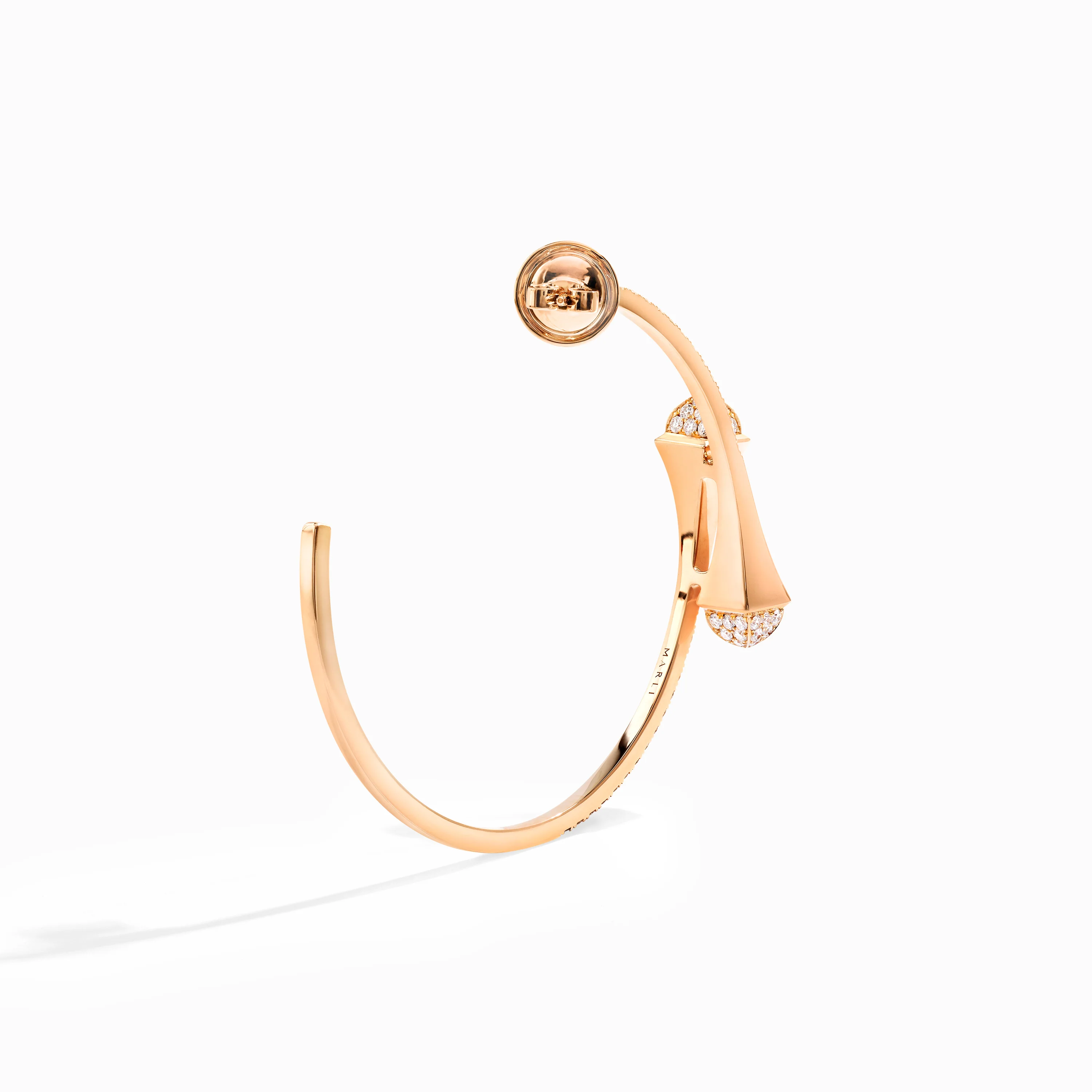 Cleo Full Diamond Midi Hoop Earrings - Image 3