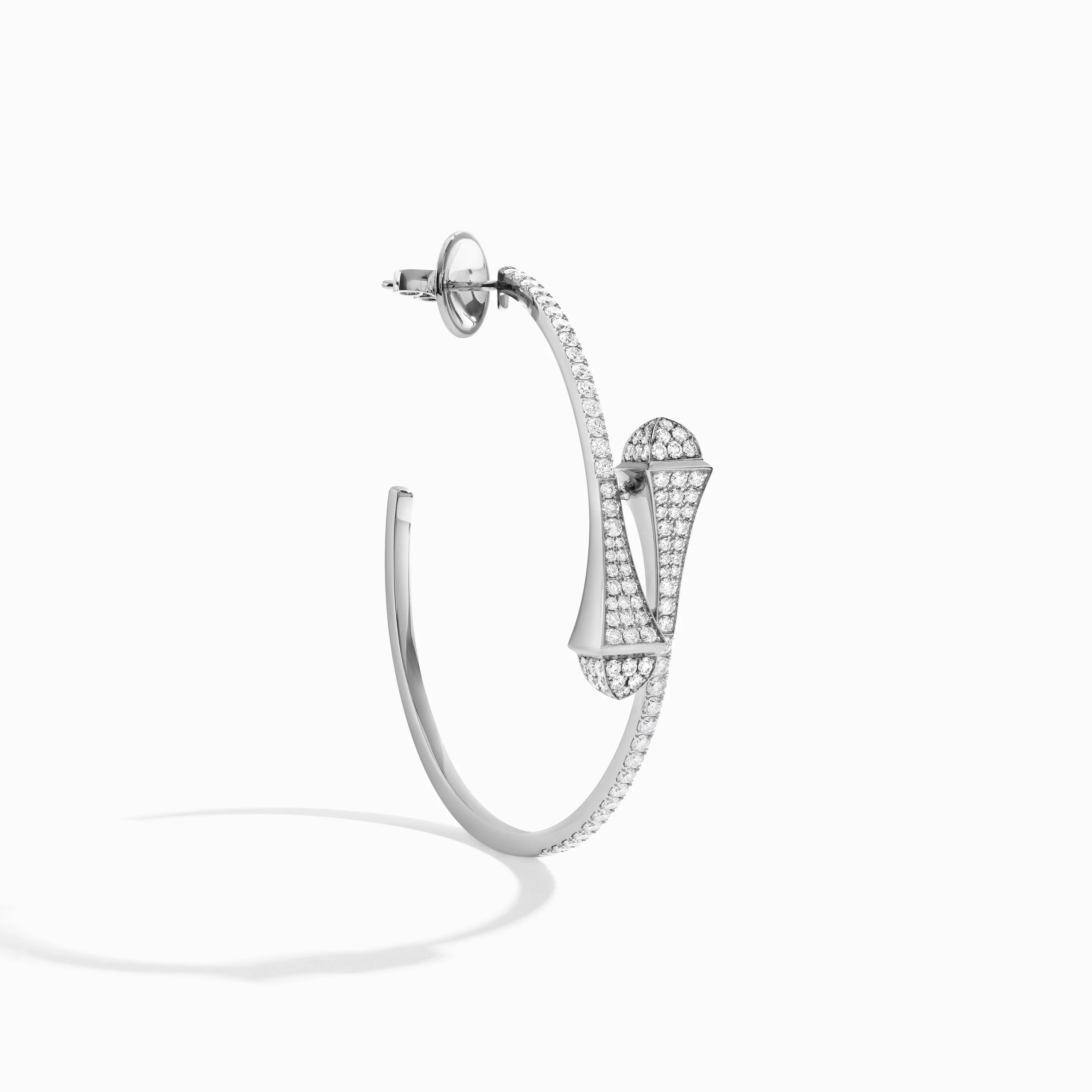Cleo Full Diamond Midi Hoop Earrings - Image 2