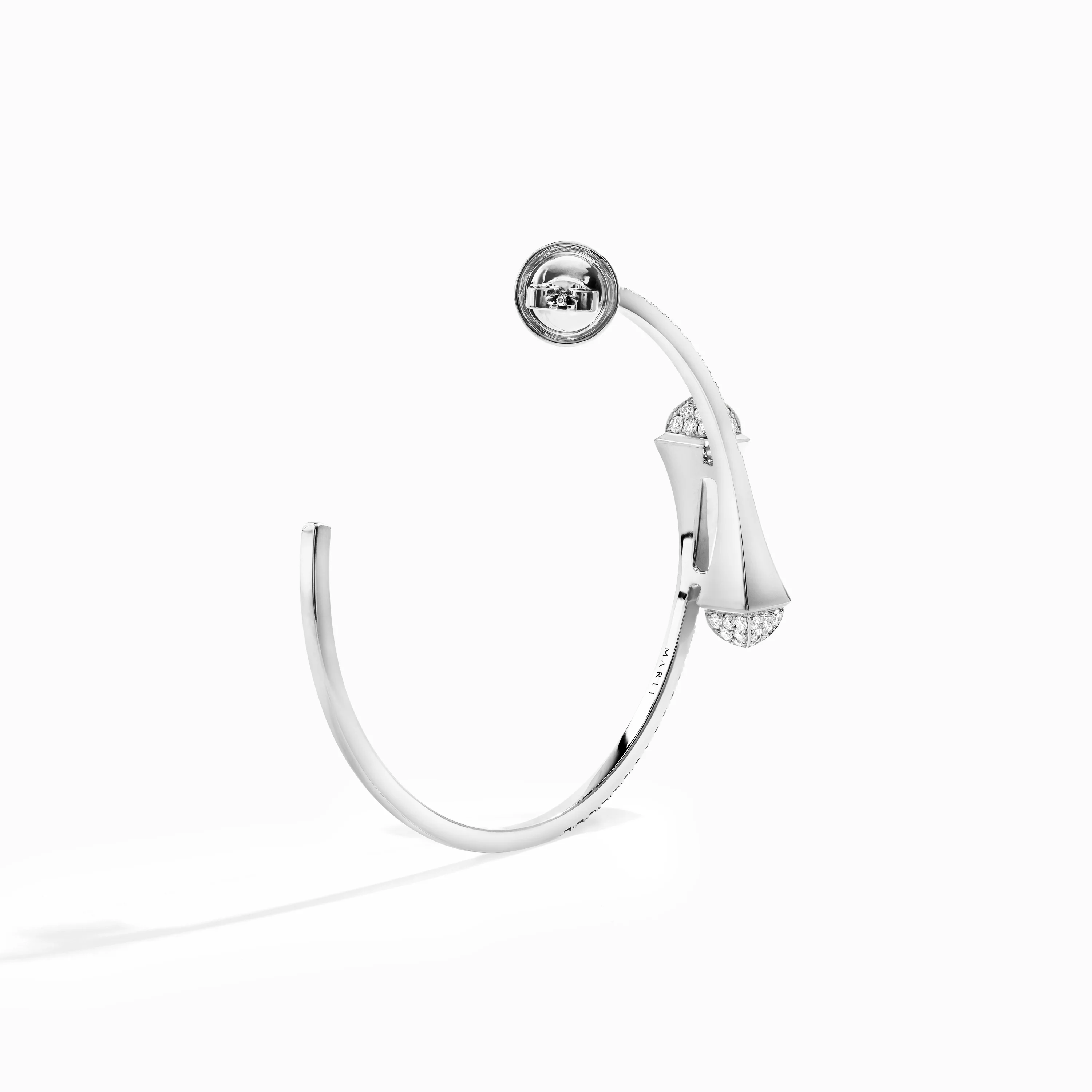 Cleo Full Diamond Midi Hoop Earrings - Image 3