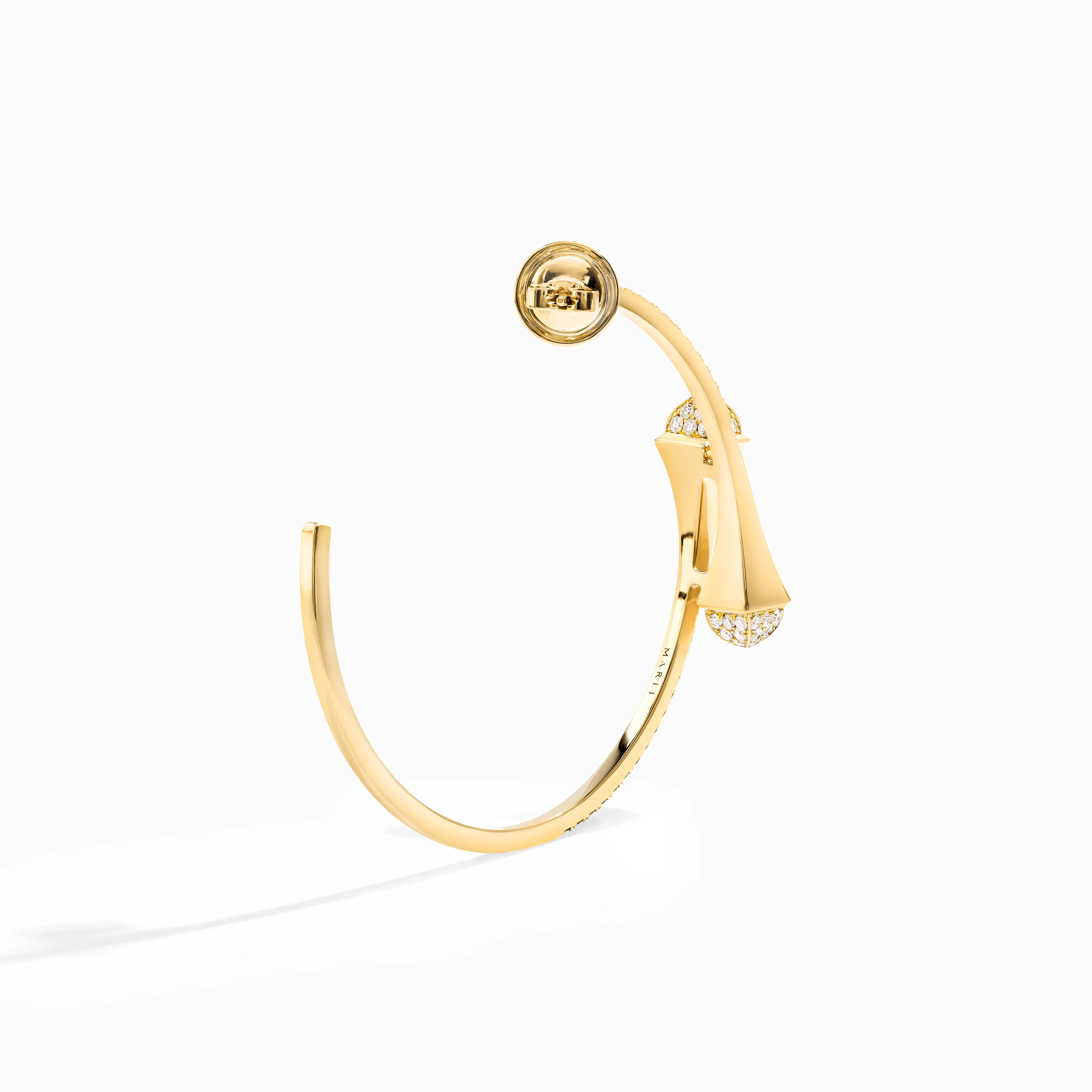 Cleo Full Diamond Midi Hoop Earrings - Image 3