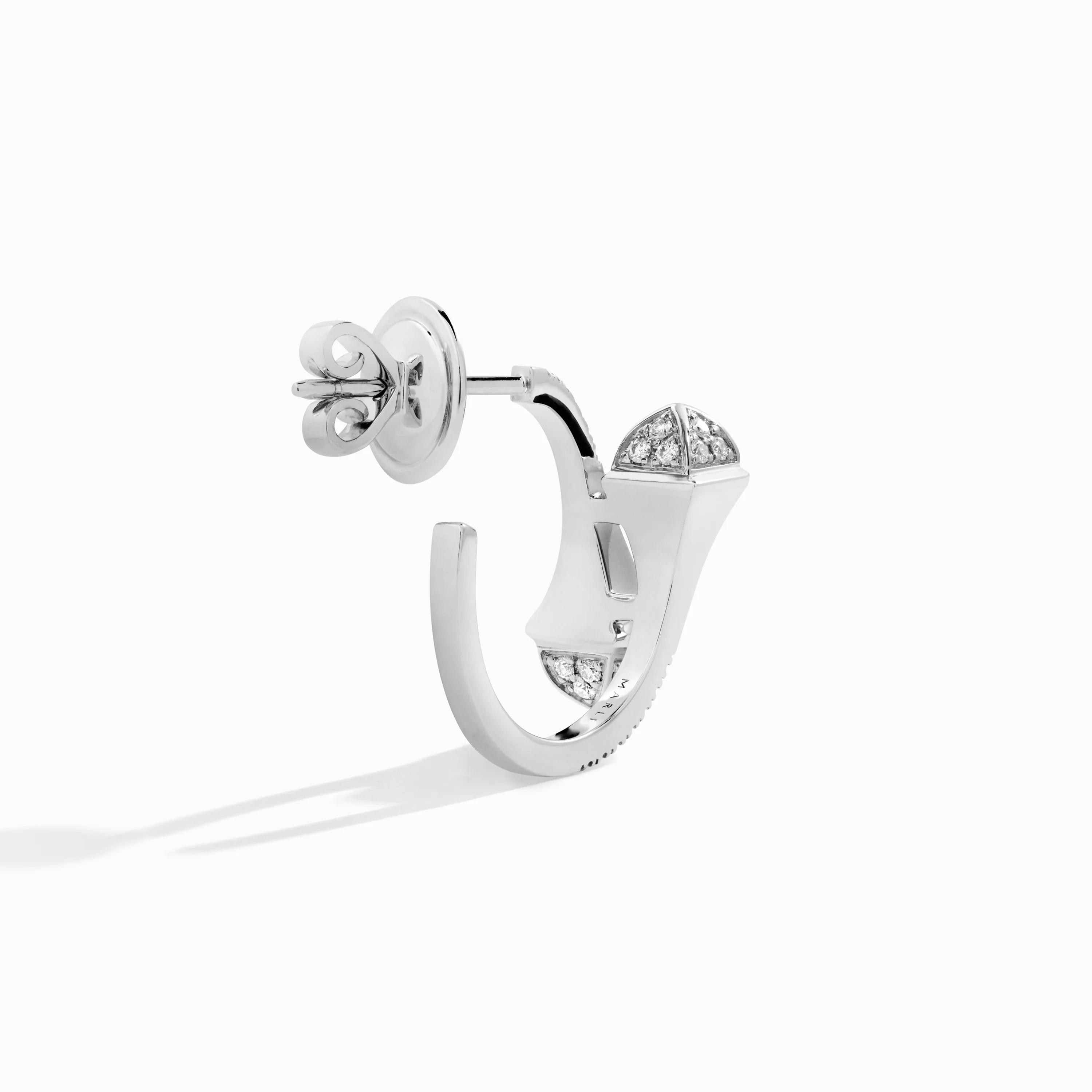 Cleo Full Diamond Open Hoop Earrings - Image 3