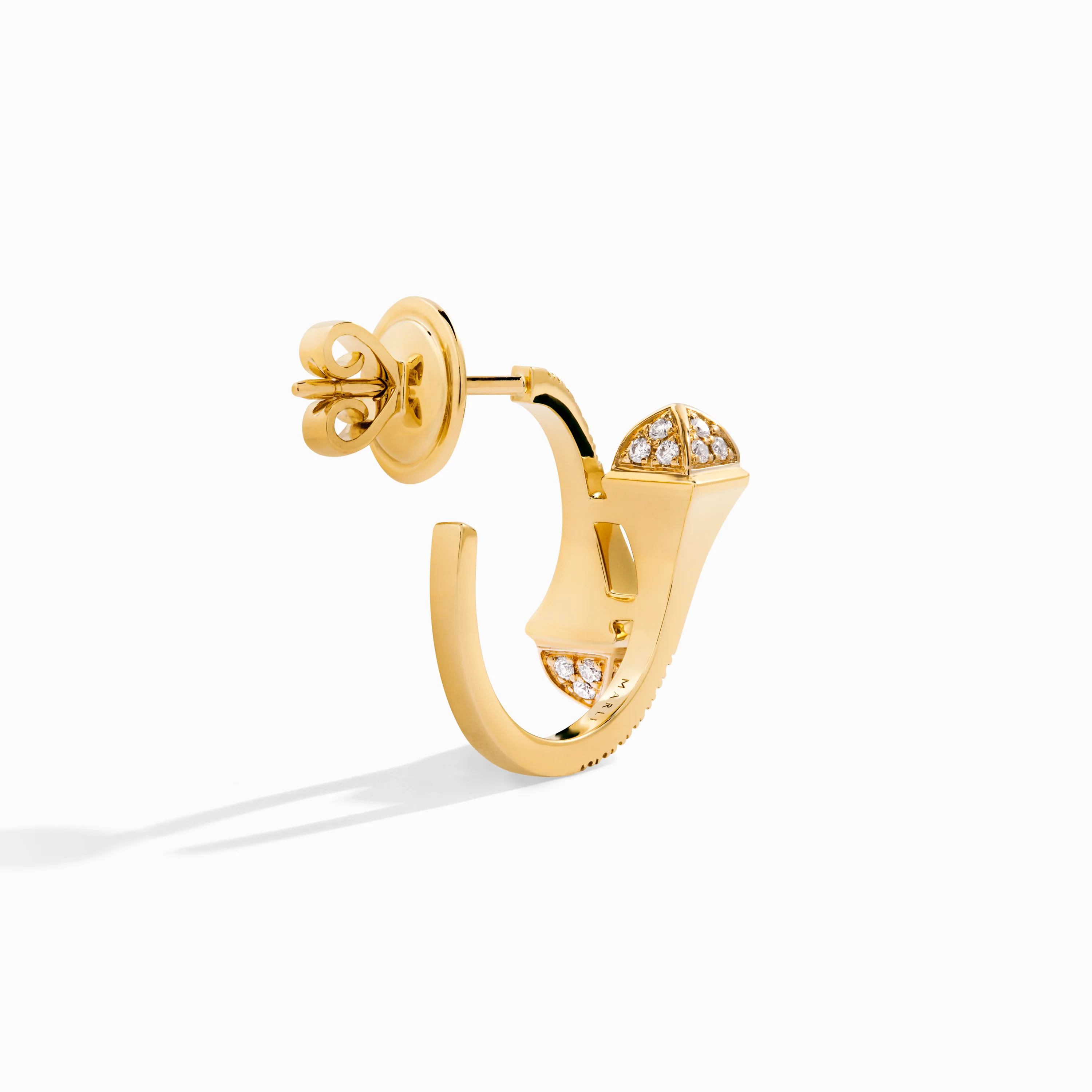 Cleo Full Diamond Open Hoop Earrings - Image 3