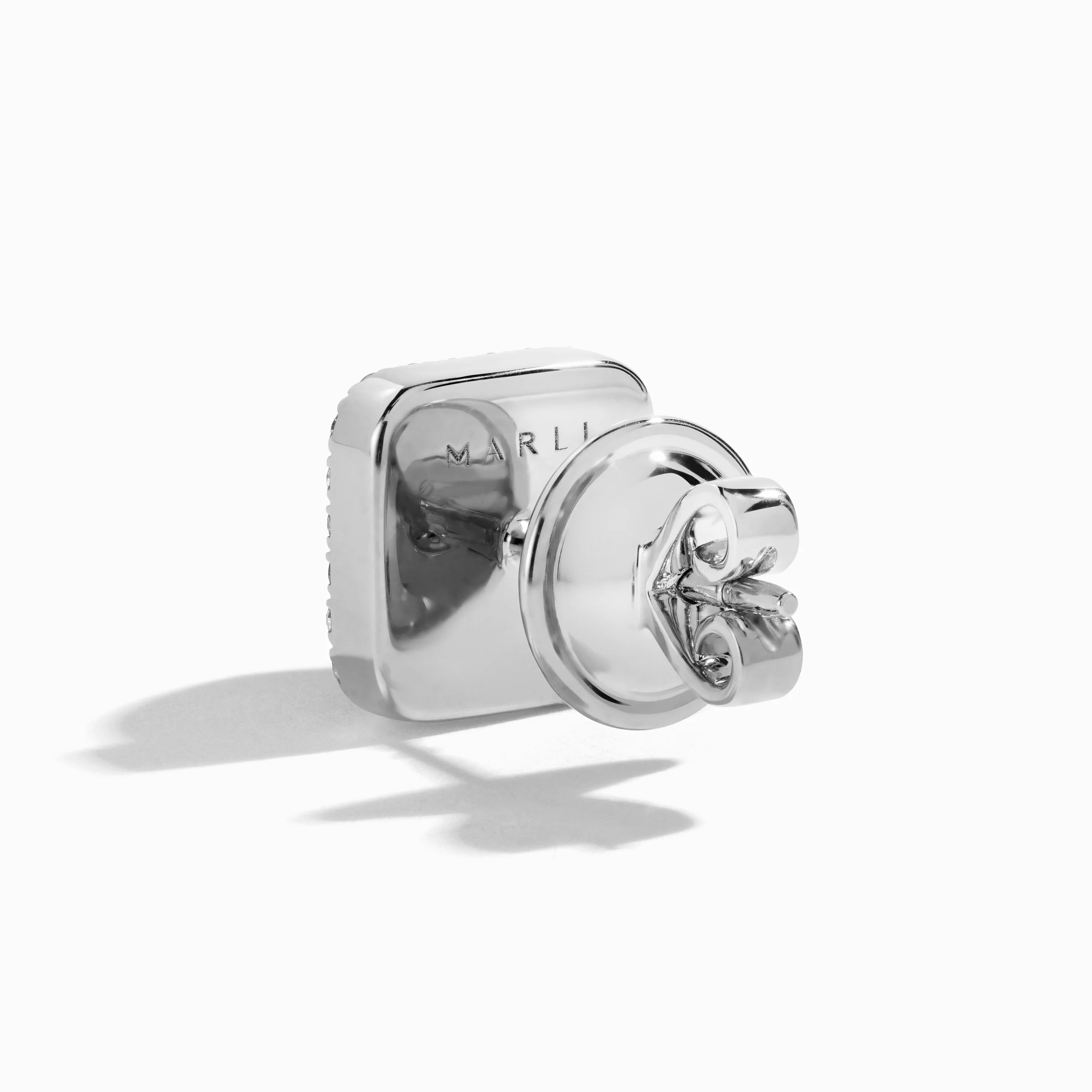 Cleo Full Diamond Pyramid Stud Earrings - Image 3
