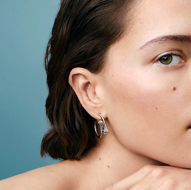 Cleo Full Diamond Small Hoop Earrings - Image 4