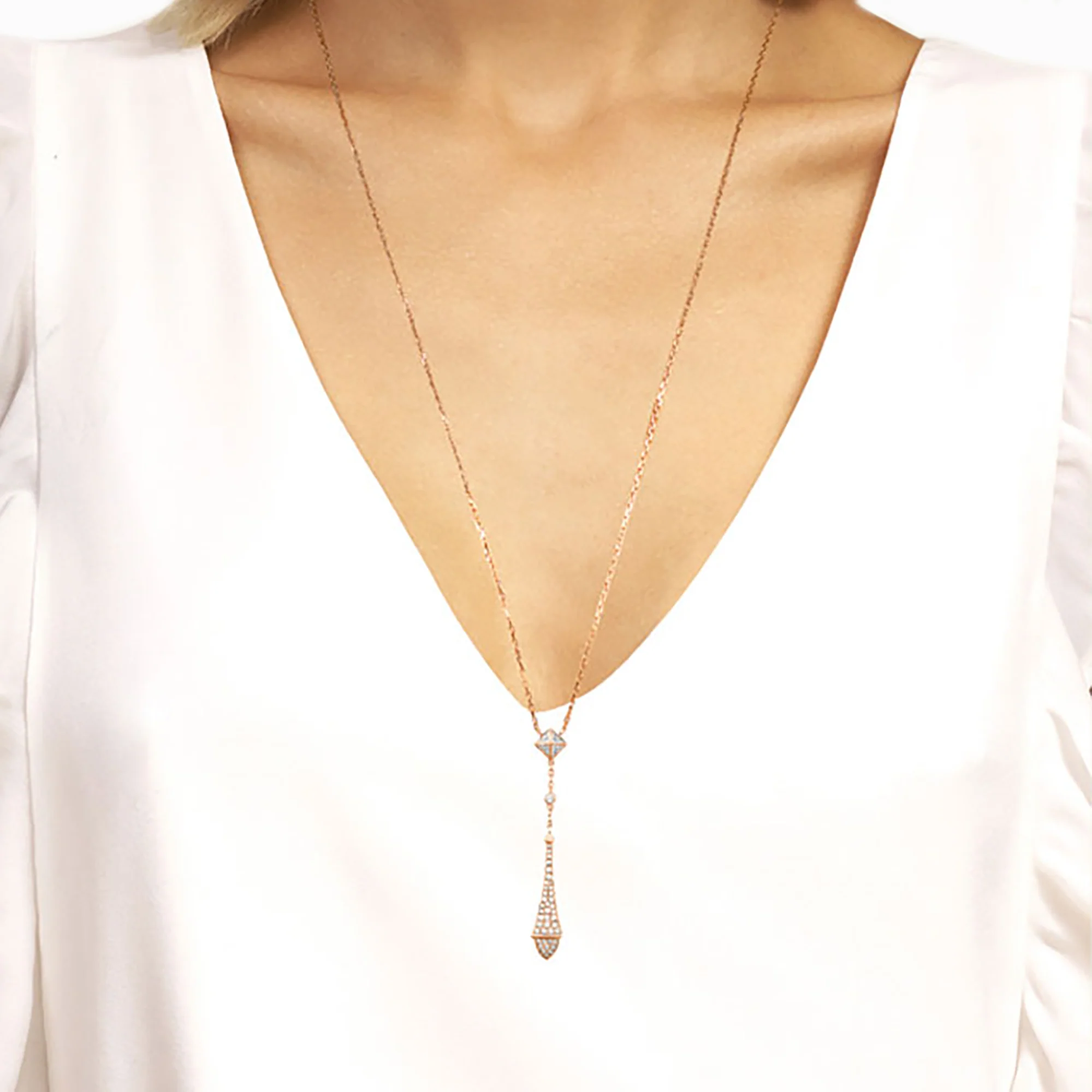 Cleo Full Diamond Teardrop Pendant - Image 3