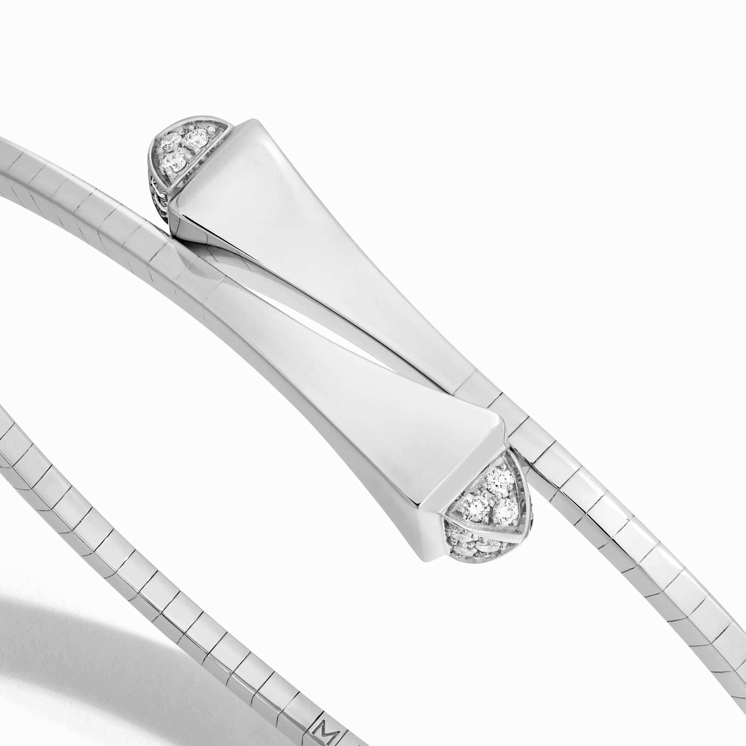 Cleo Gold Slim Slip-On Bracelet with Diamond Pyramids - Image 2