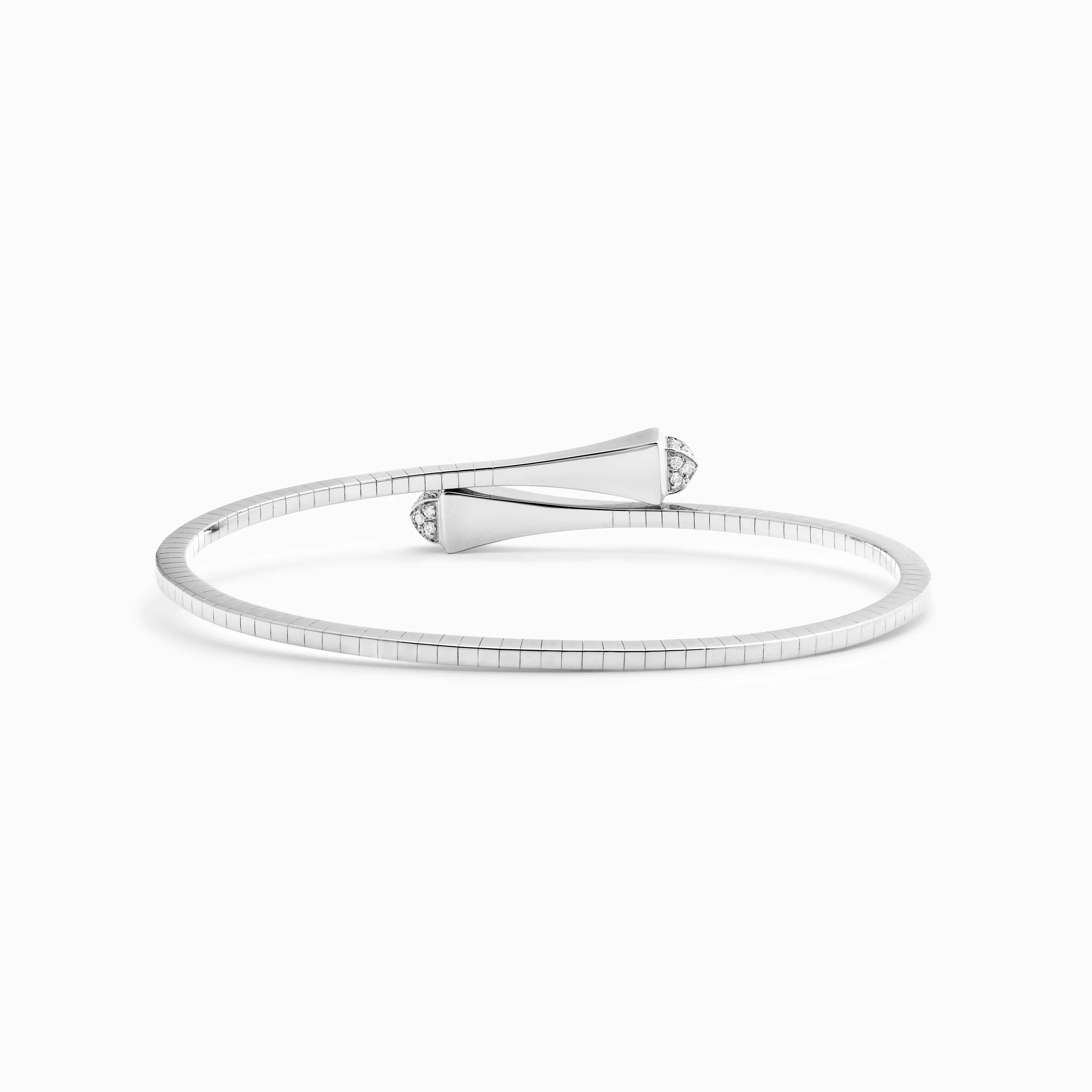 Cleo Gold Slim Slip-On Bracelet with Diamond Pyramids - Image 3