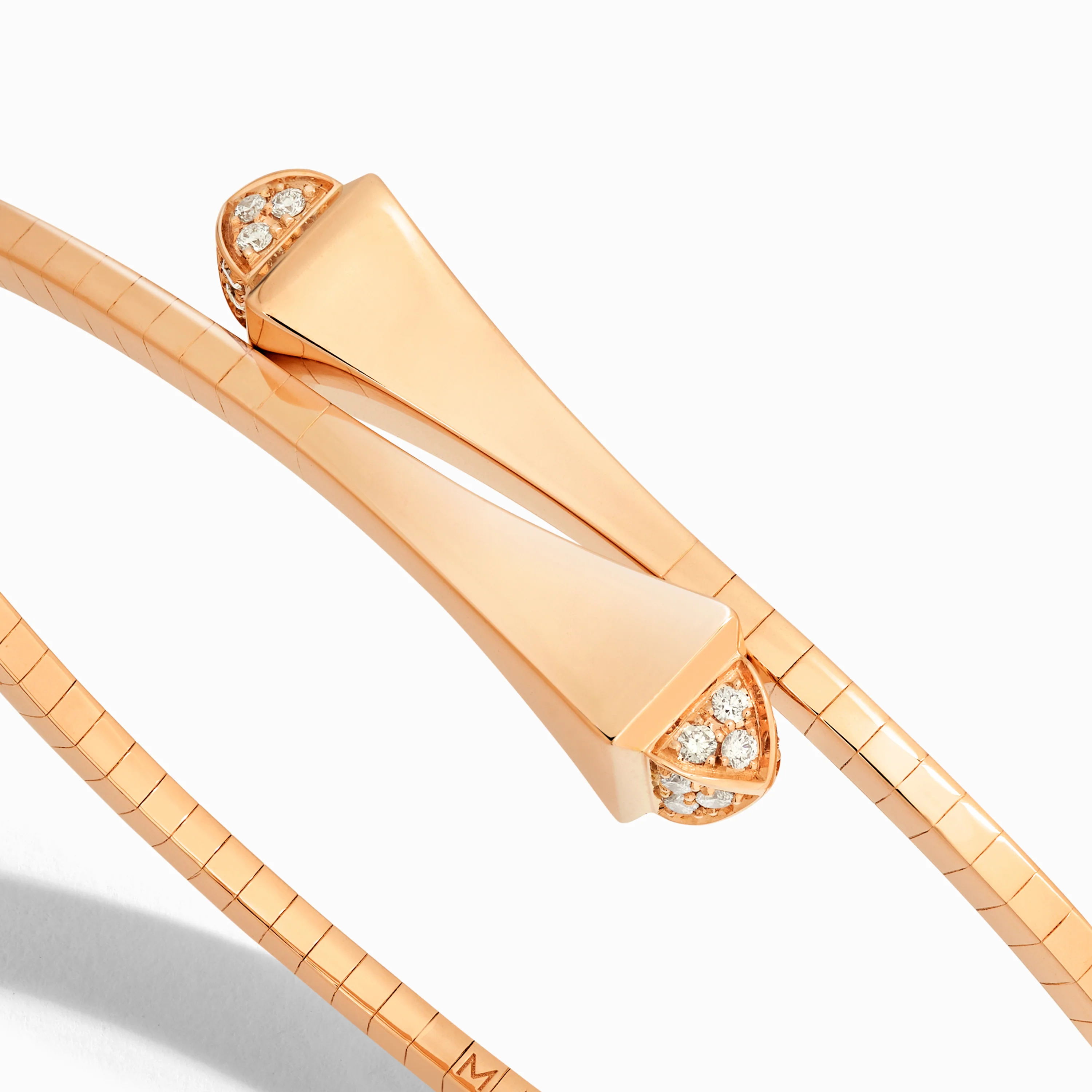 Cleo Gold Slim Slip-On Bracelet with Diamond Pyramids - Image 2