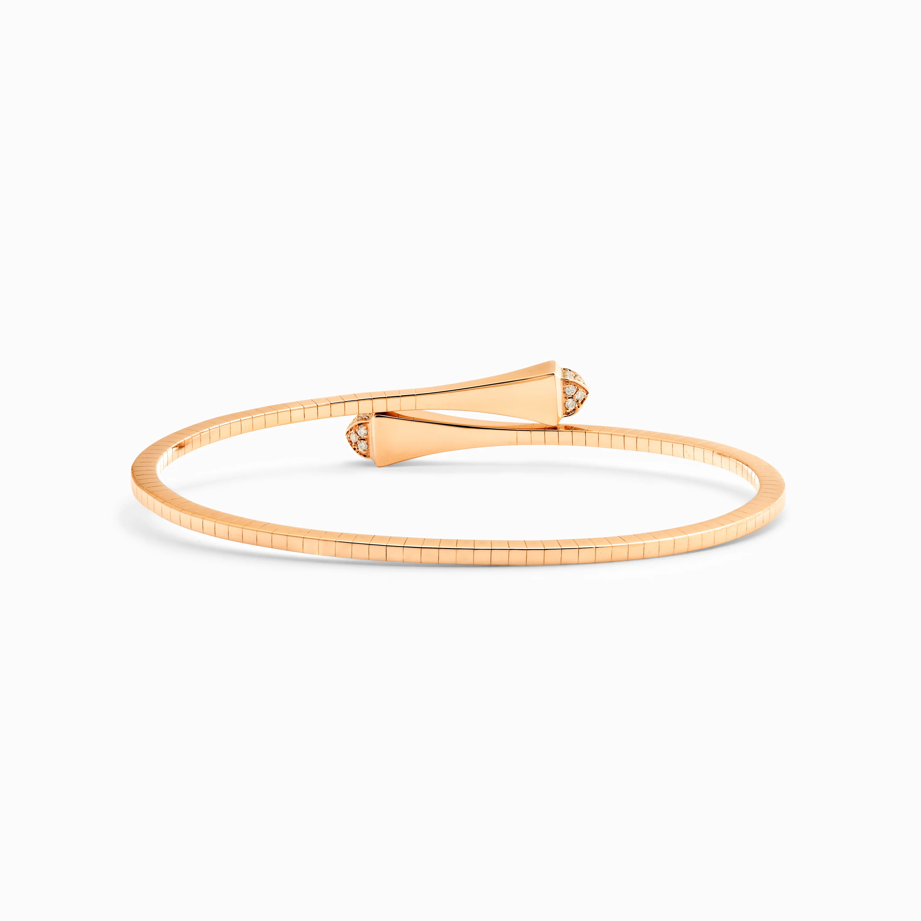 Cleo Gold Slim Slip-On Bracelet with Diamond Pyramids - Image 3