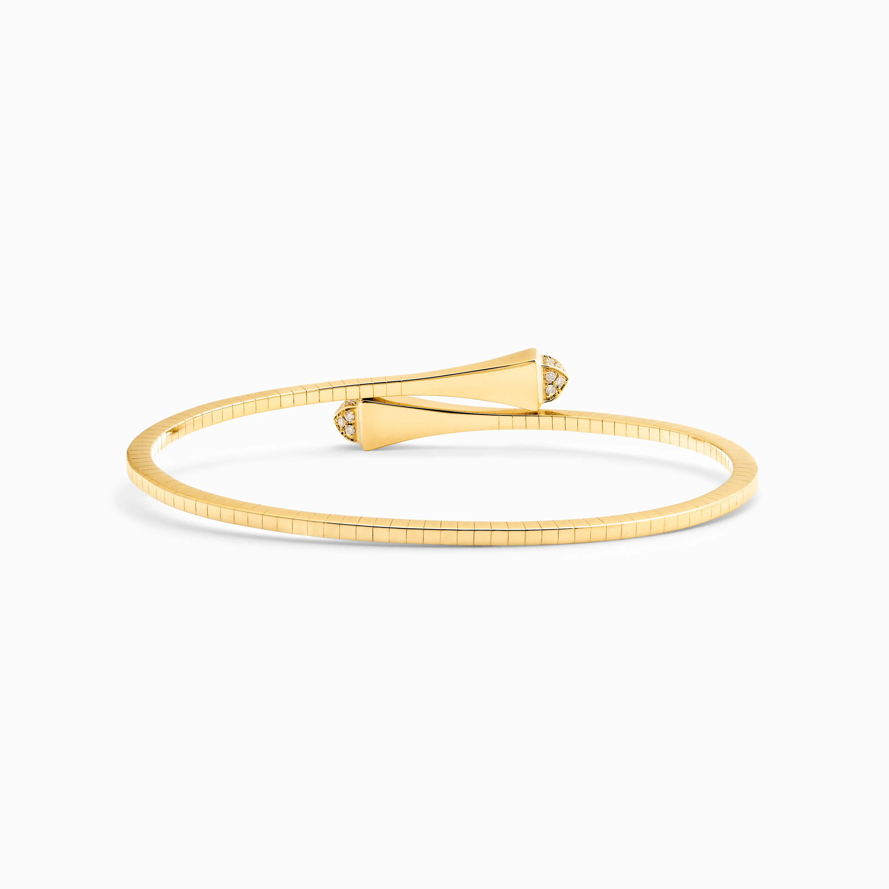 Cleo Gold Slim Slip-On Bracelet with Diamond Pyramids - Image 3