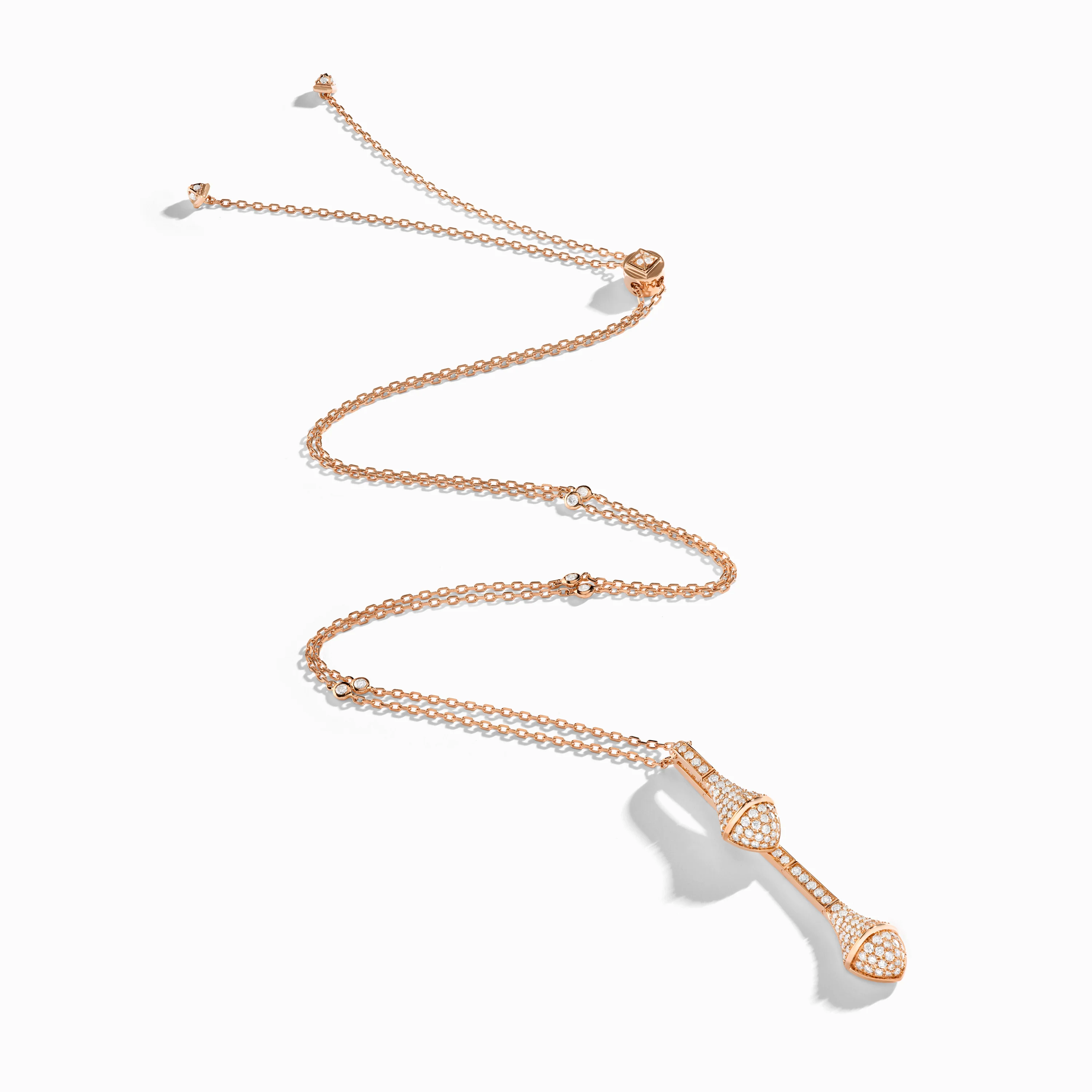 Cleo Long Chain Full Diamond Drop Pendant Necklace