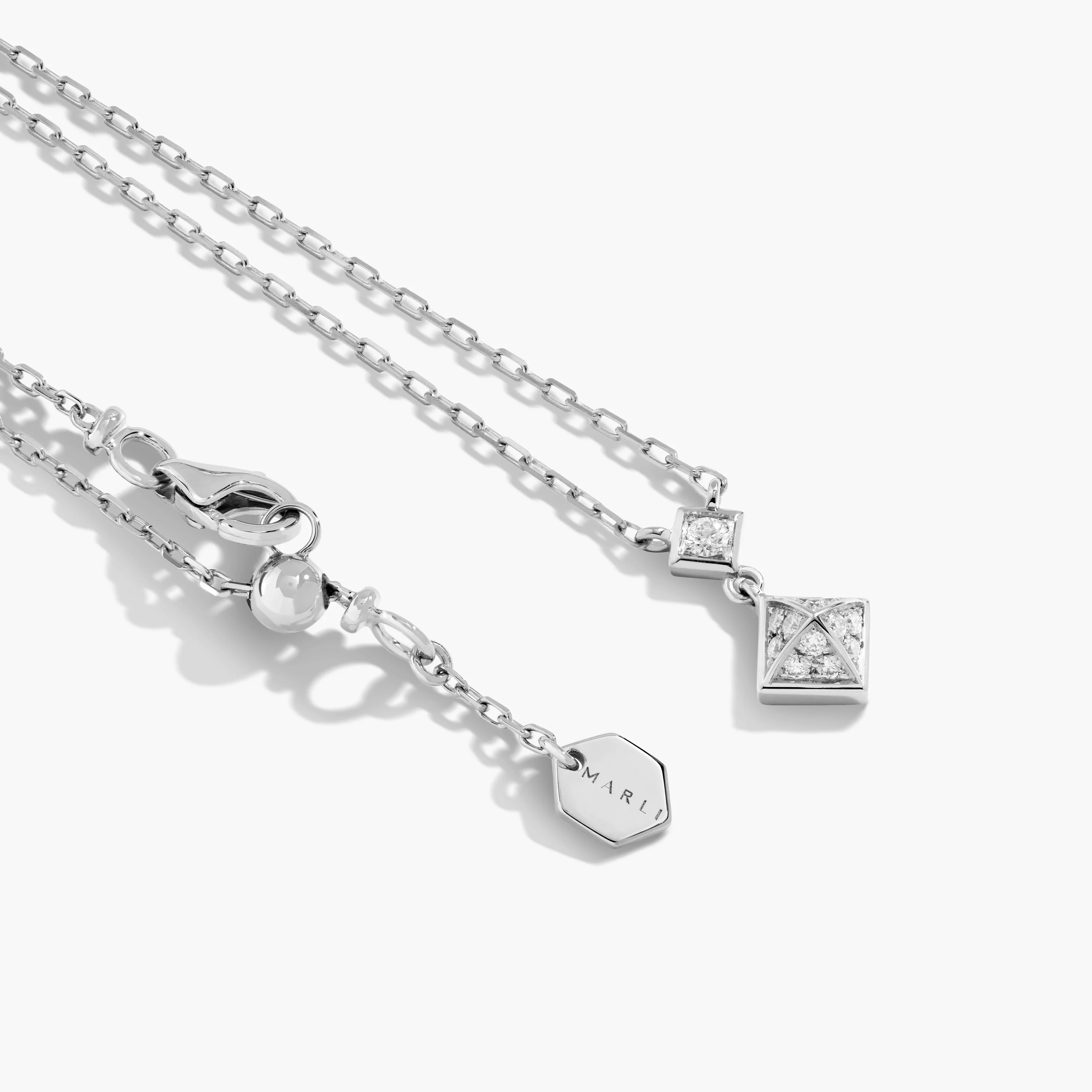 Cleo Lotus Full Diamond Pavé Pendant Necklace - Image 2