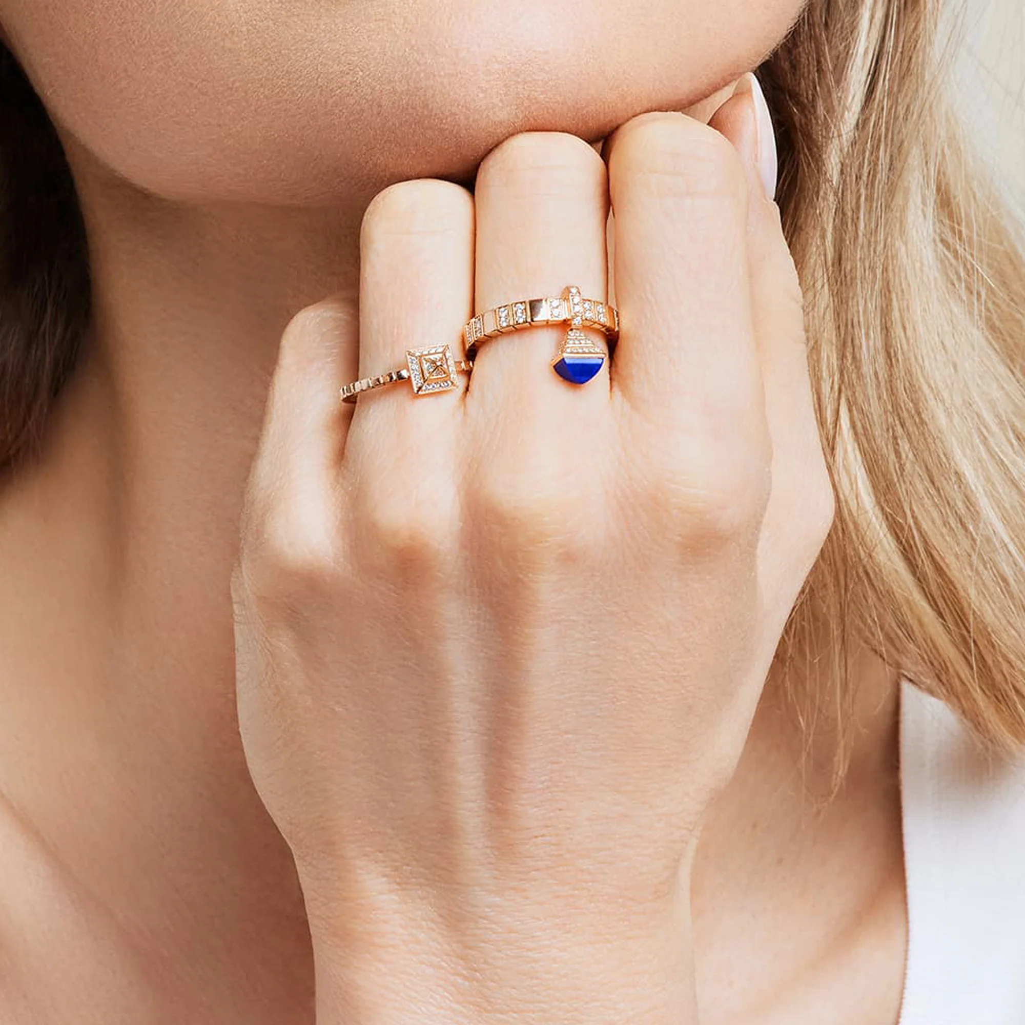 Cleo Lotus Full Diamond Pavé Ring - Image 5
