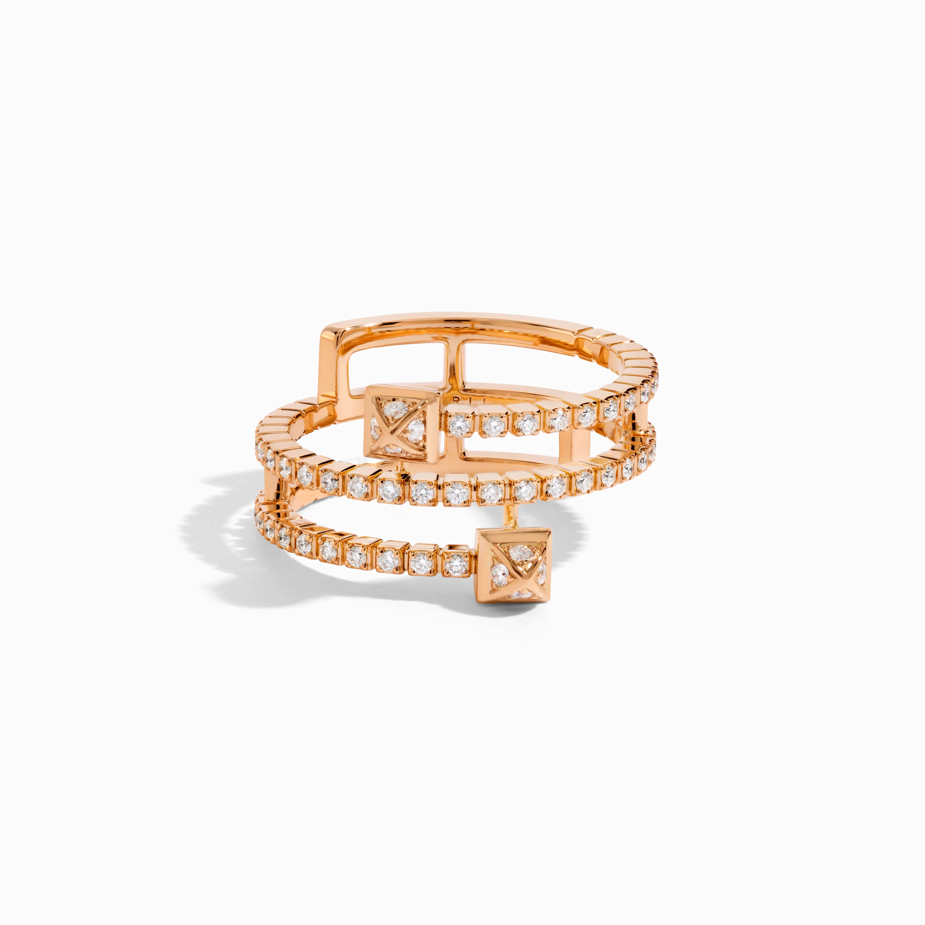 Cleo Lotus Full Diamond Twist Ring - Image 2