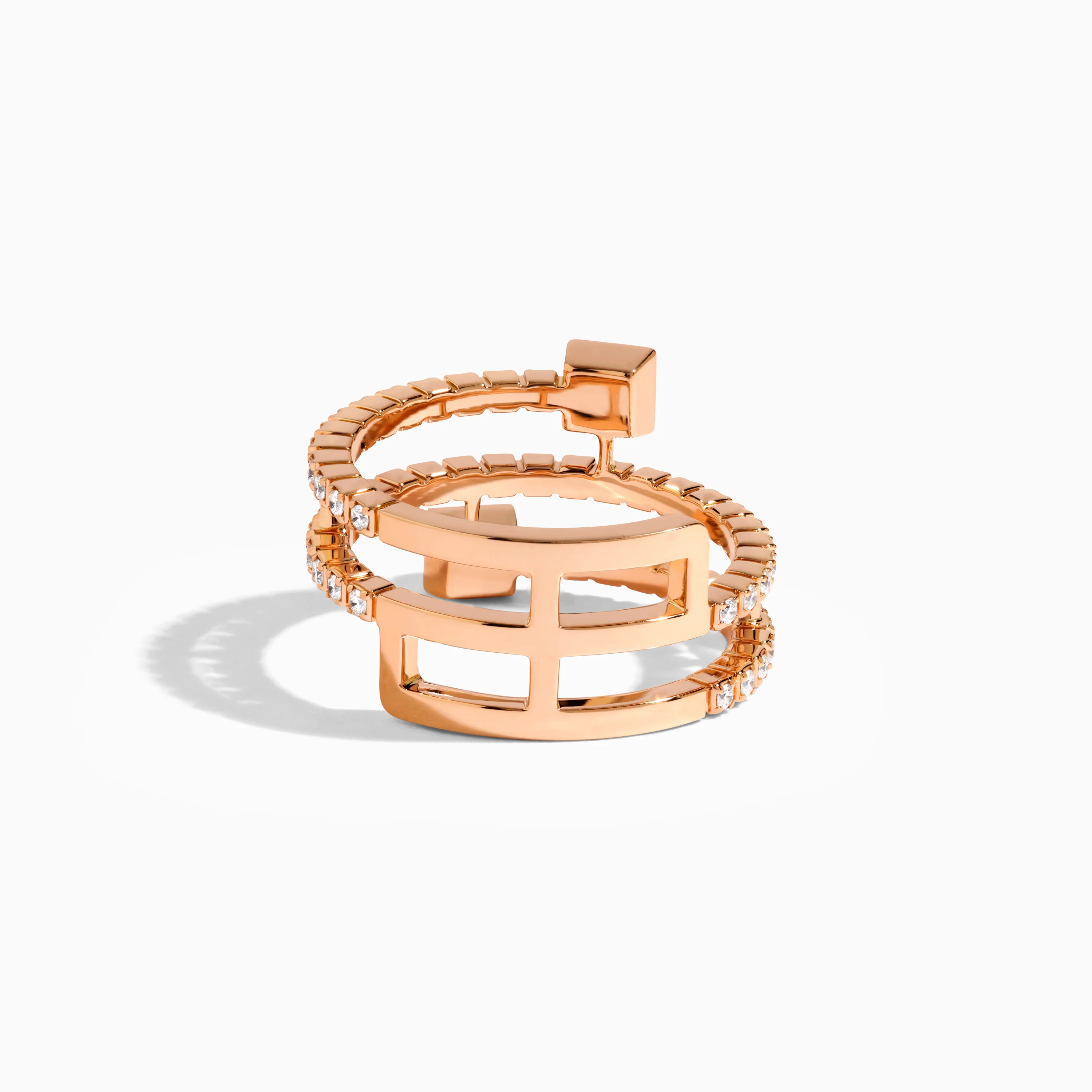 Cleo Lotus Full Diamond Twist Ring - Image 4