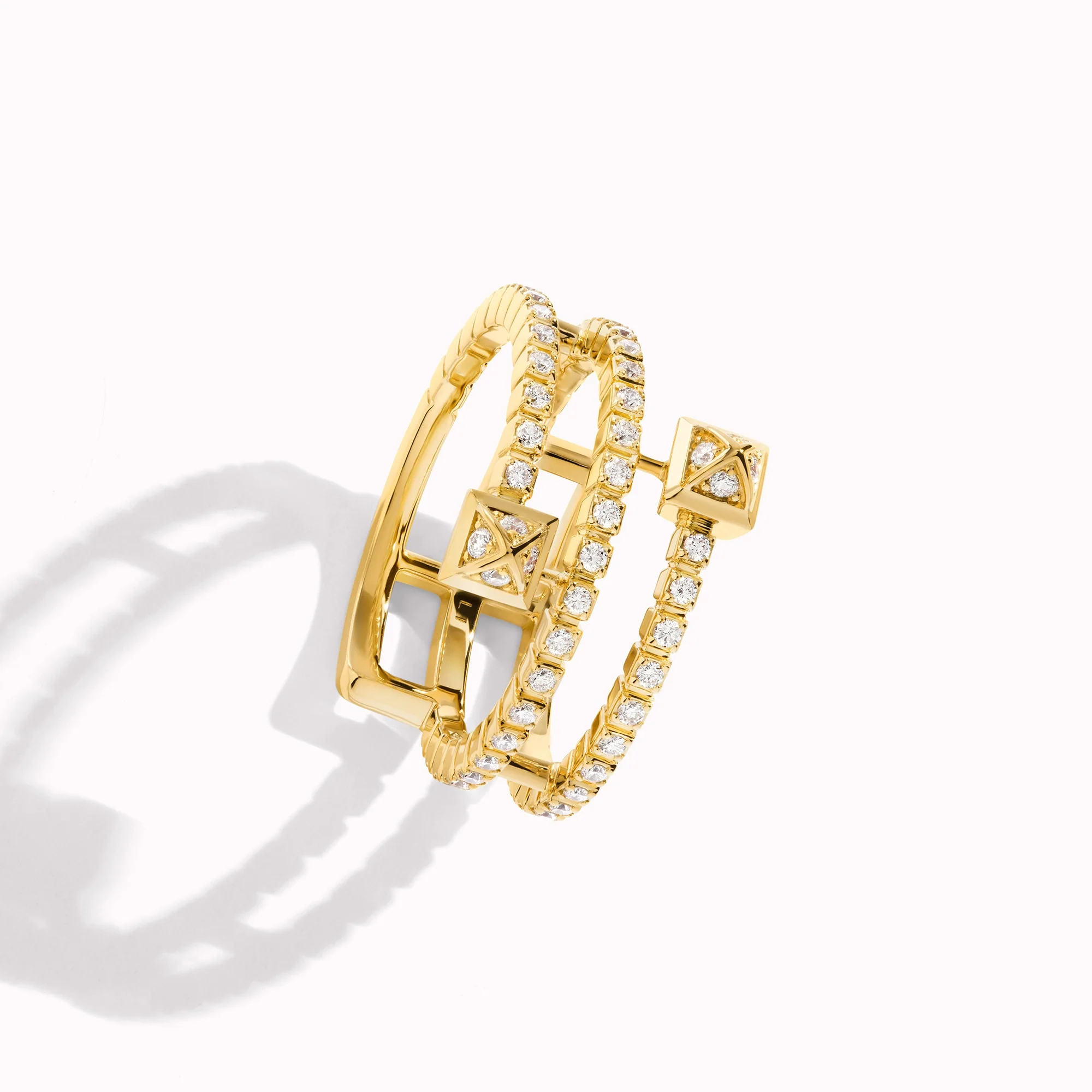 Cleo Lotus Full Diamond Twist Ring - Image 3