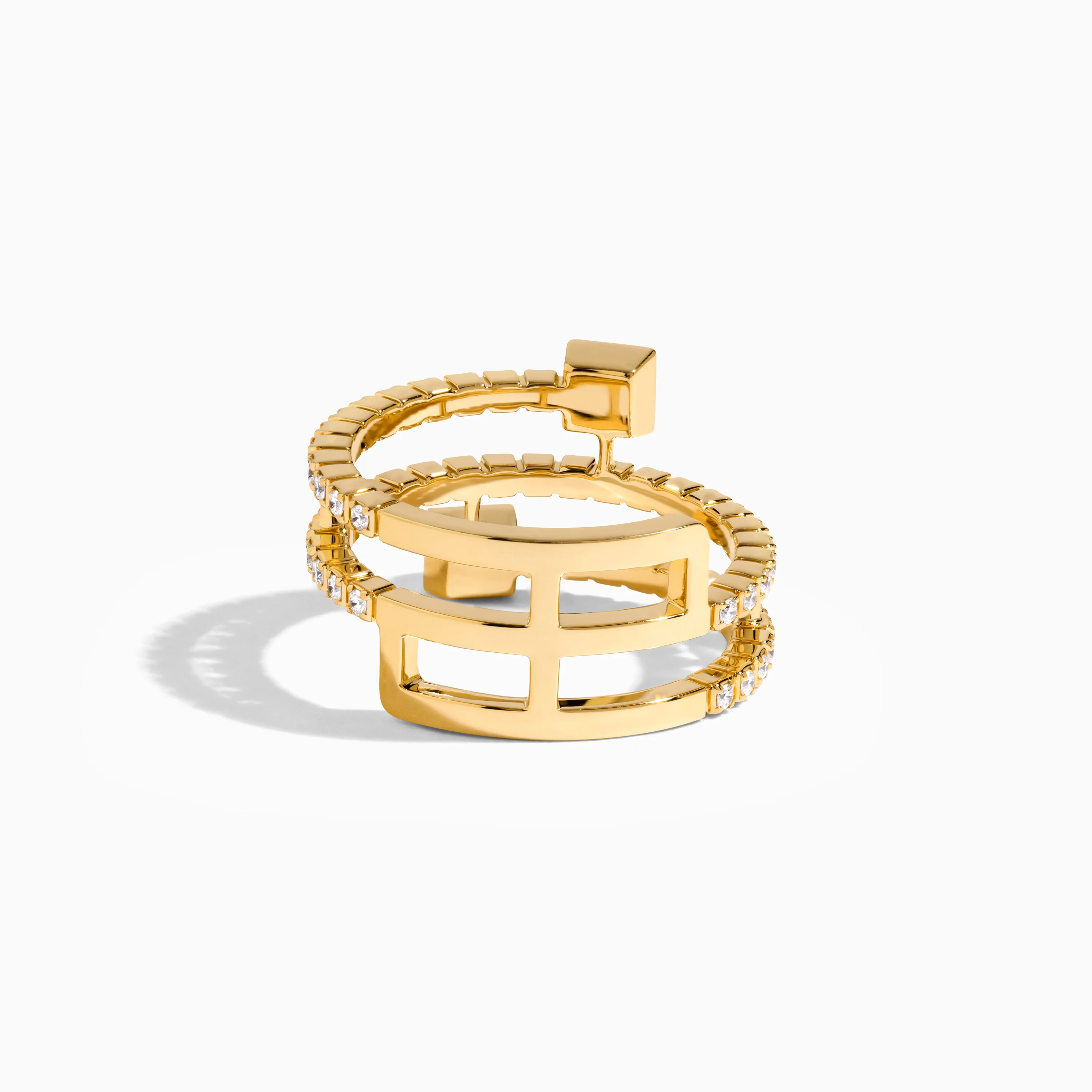 Cleo Lotus Full Diamond Twist Ring - Image 4