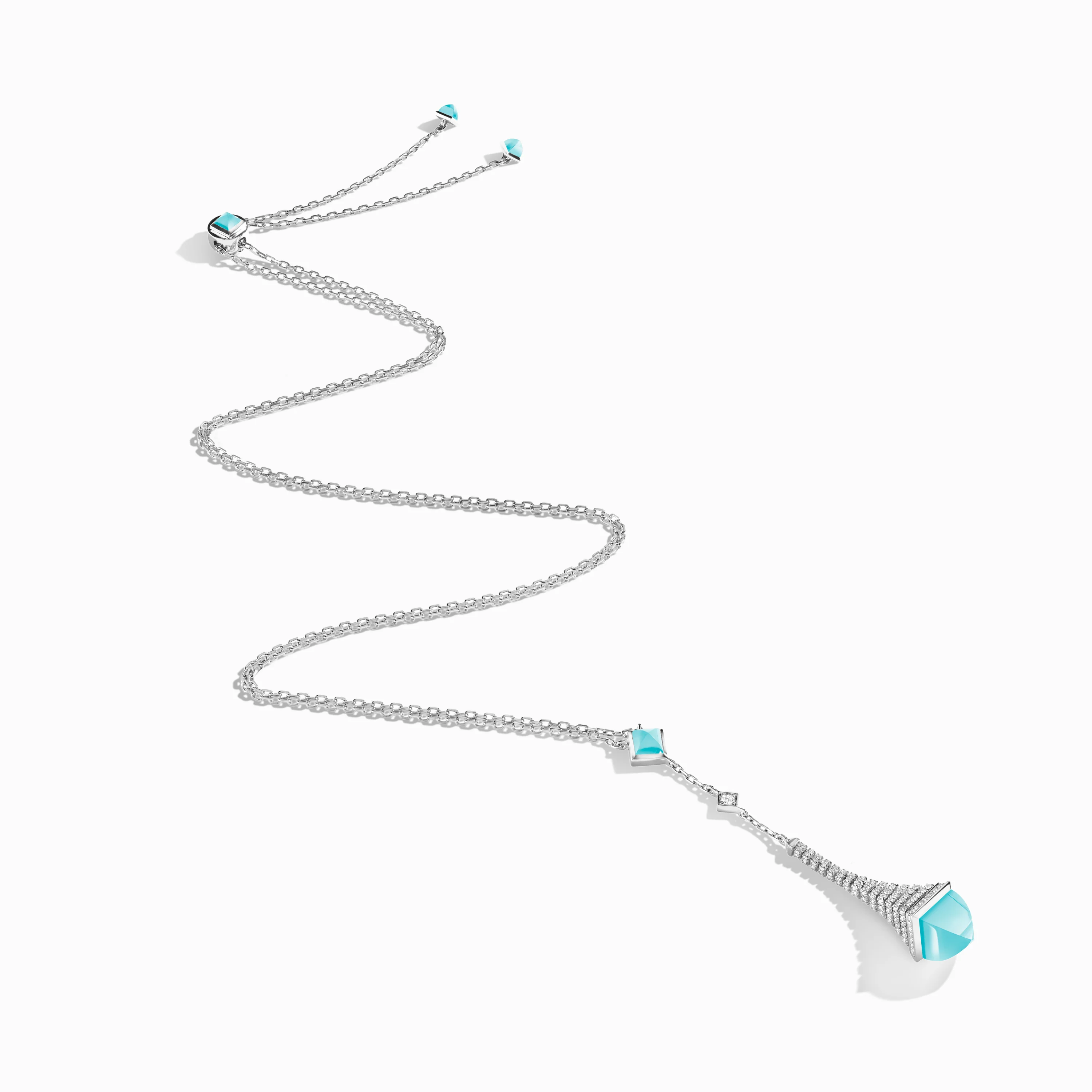 Cleo Rev Diamond Long Chain Drop Pendant Necklace - Image 3