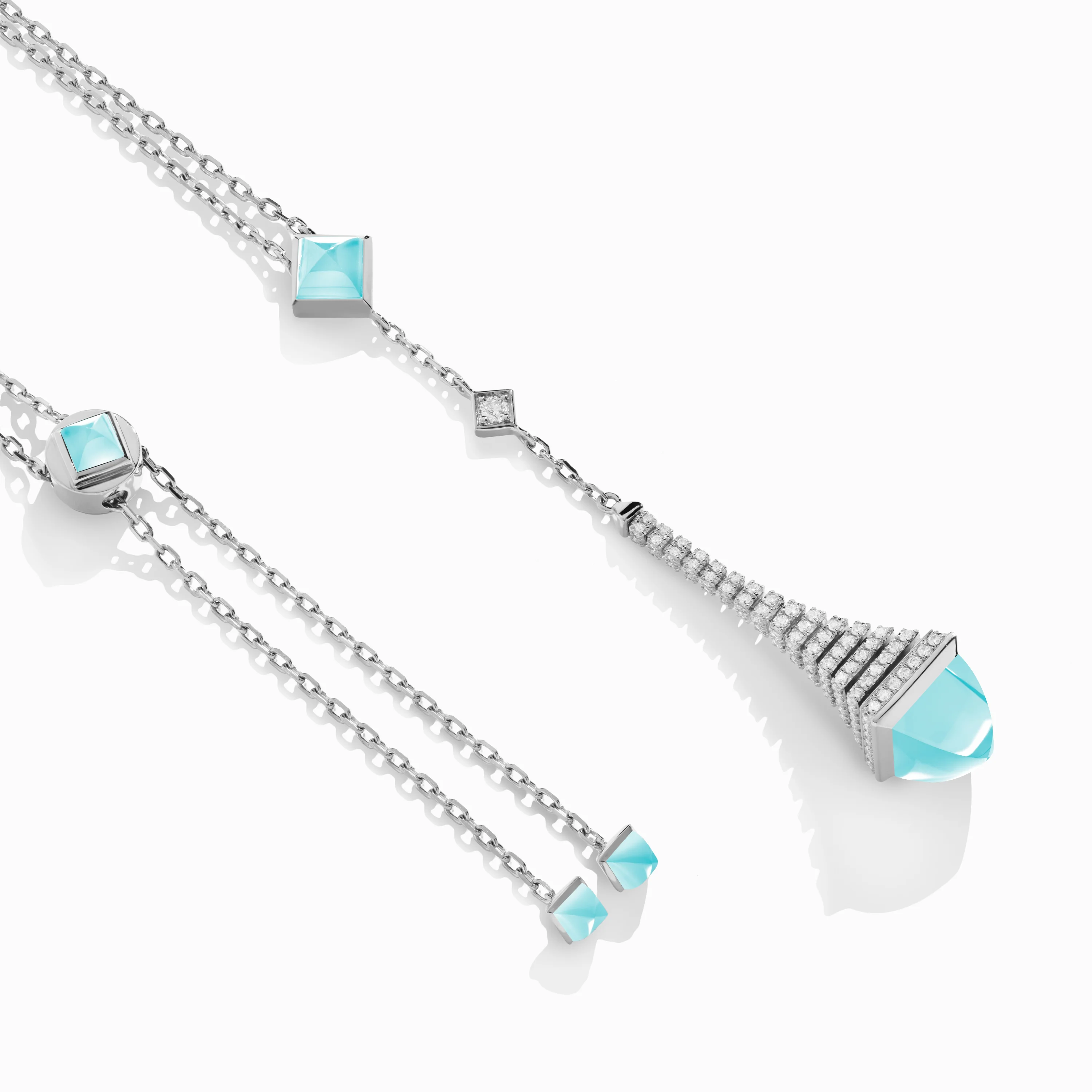 Cleo Rev Diamond Long Chain Drop Pendant Necklace - Image 4