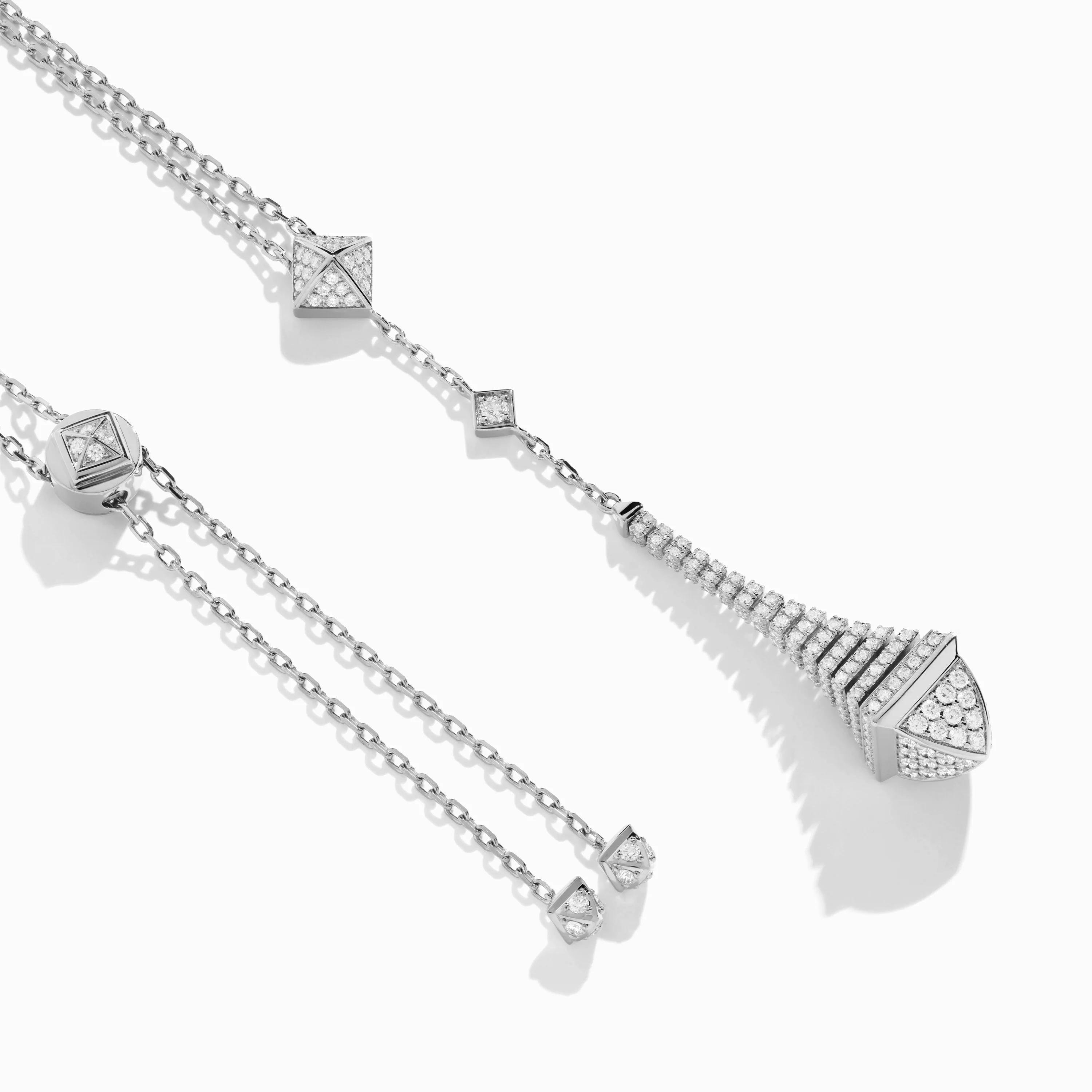 Cleo Rev Full Diamond Long Chain Drop Pendant Necklace - Image 2