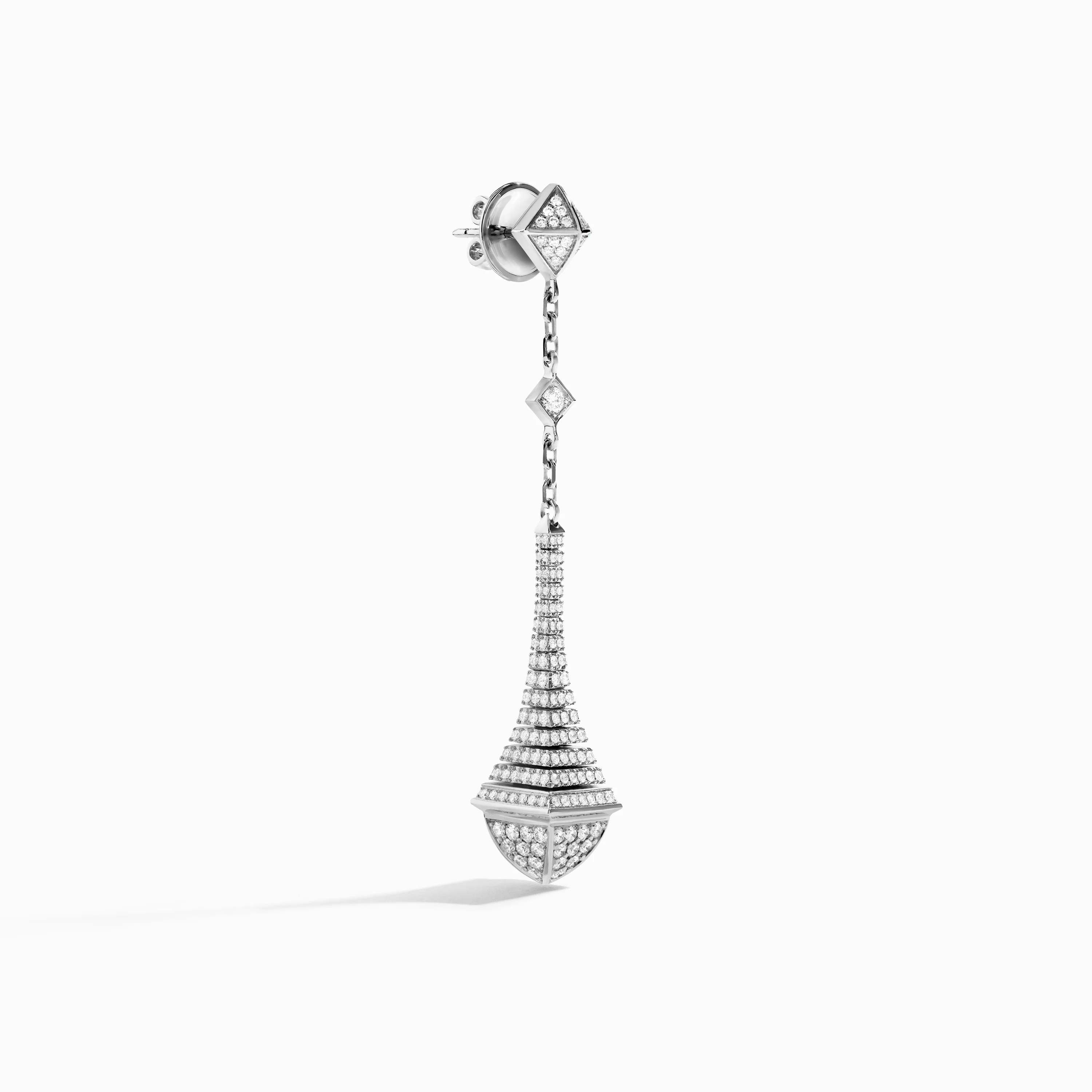 Cleo Rev Full Diamond Long Drop Earrings - Image 2
