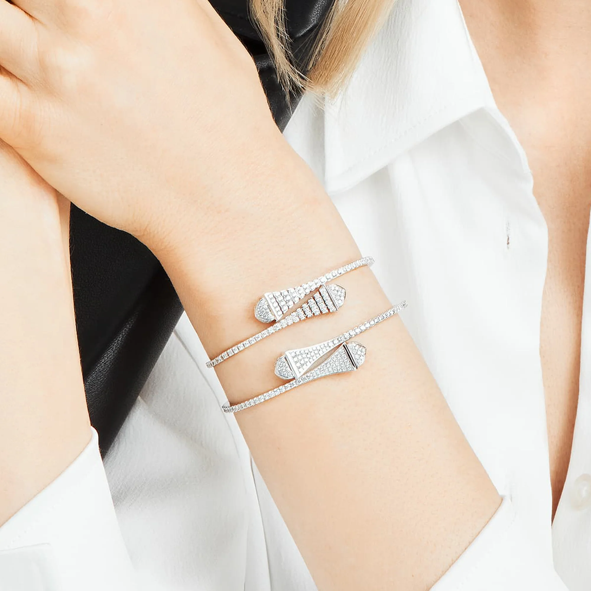 Cleo Rev Full Diamond Slim Slip-On Bracelet - Image 4