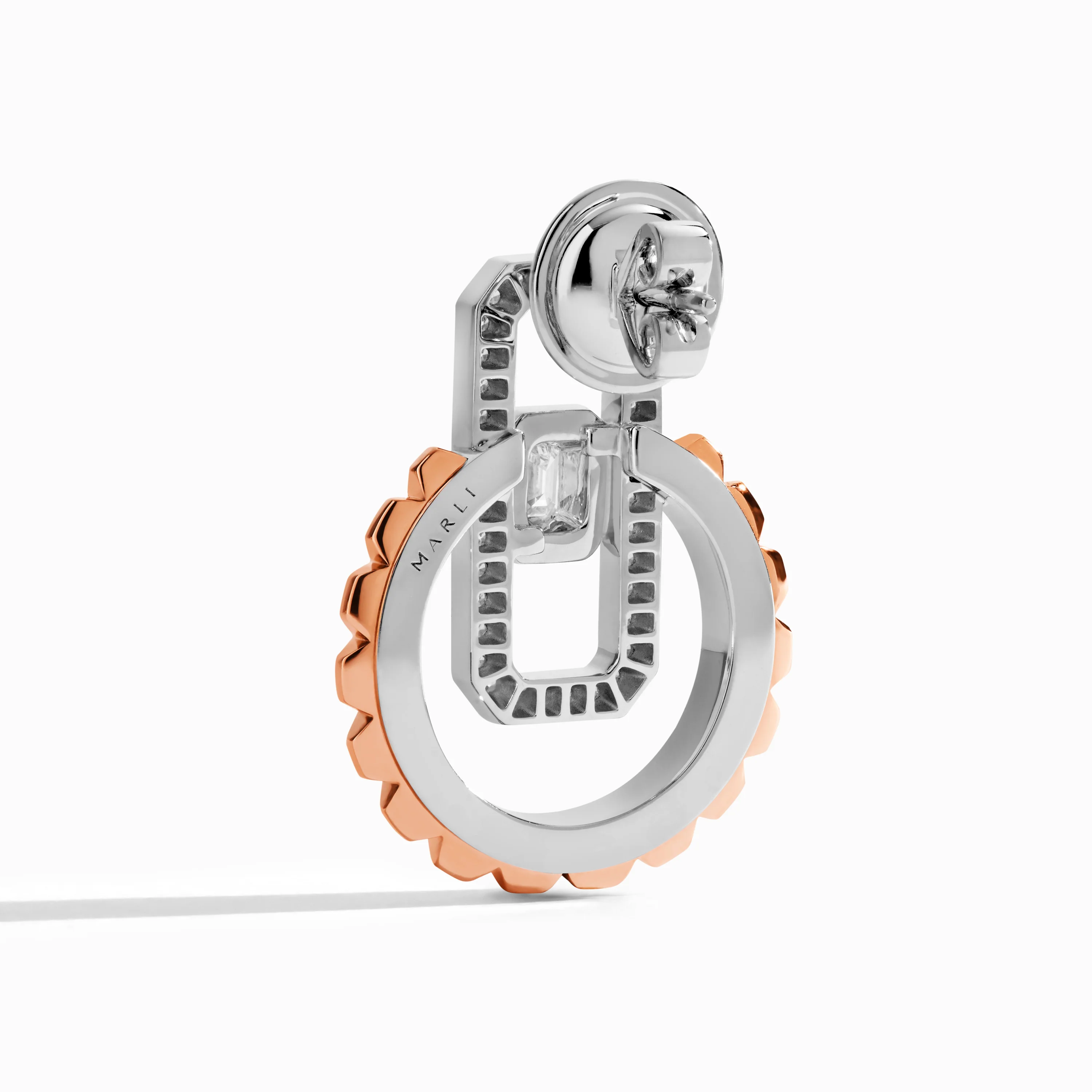 Empire Two-Tone Diamond Earrings - Image 3