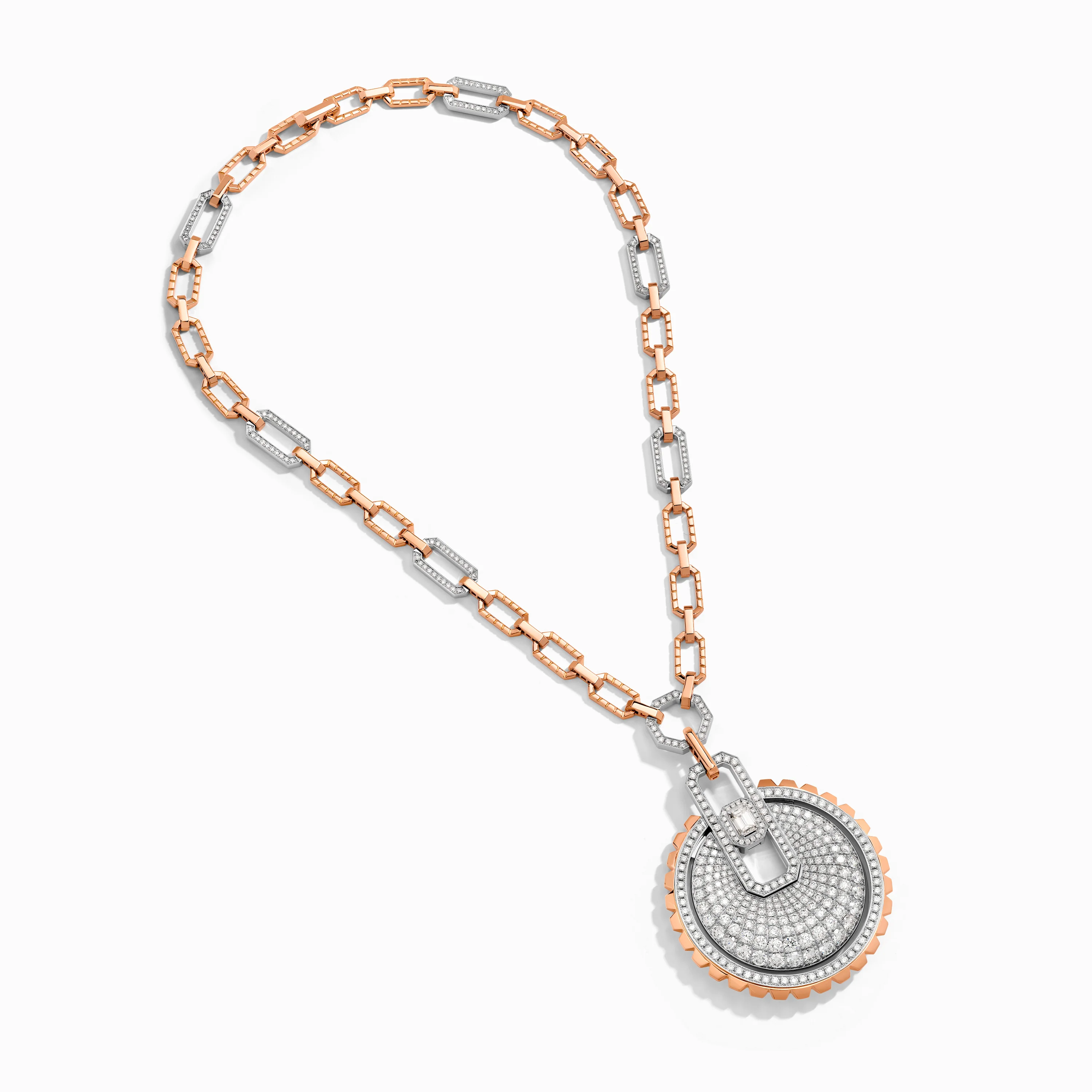Empire Two-Tone Diamond Statement Pendant Necklace - Image 3