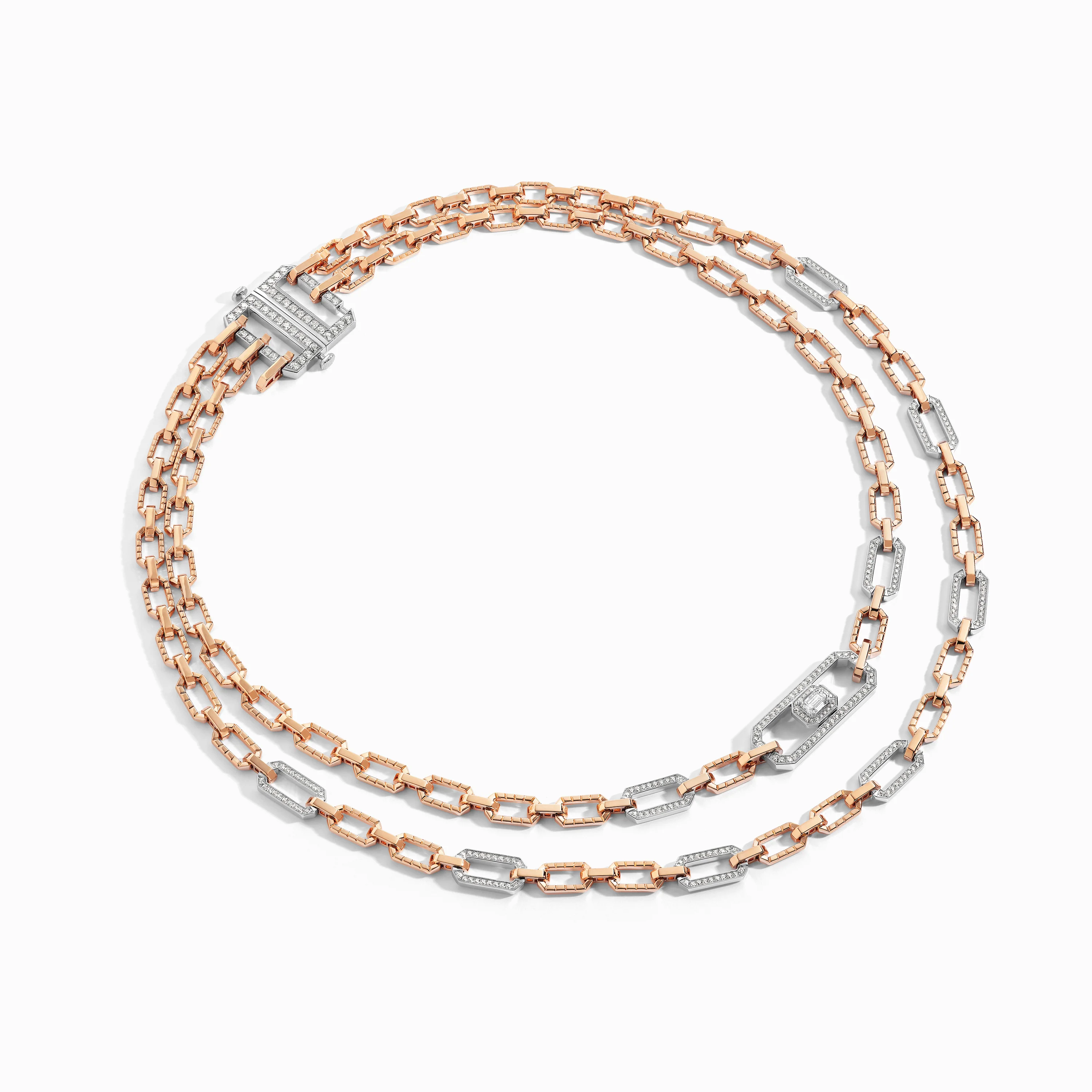 Empire Two-Tone Multi-Layer Diamond Statement Necklace - Image 7