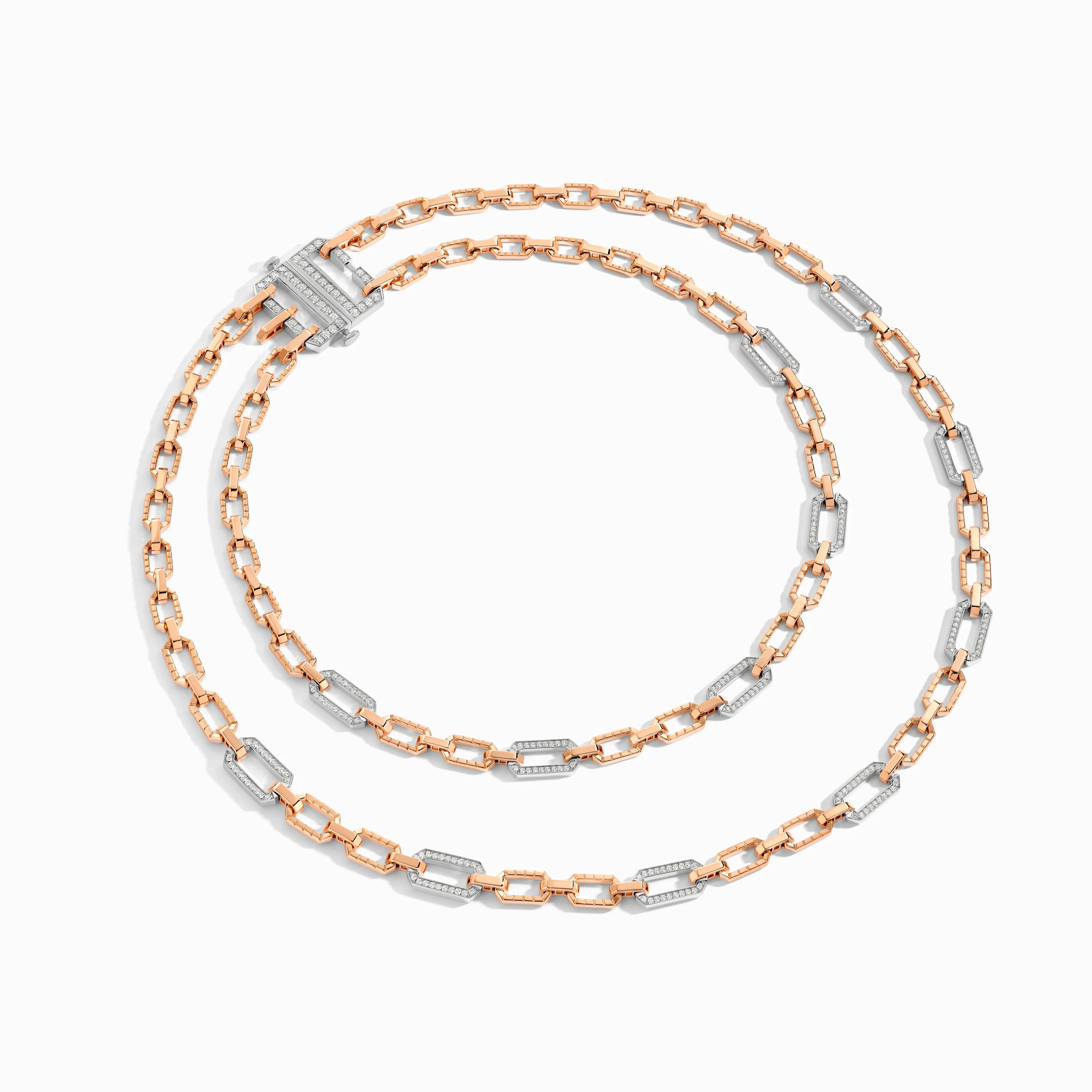 Empire Two-Tone Multi-Layer Diamond Statement Necklace - Image 8