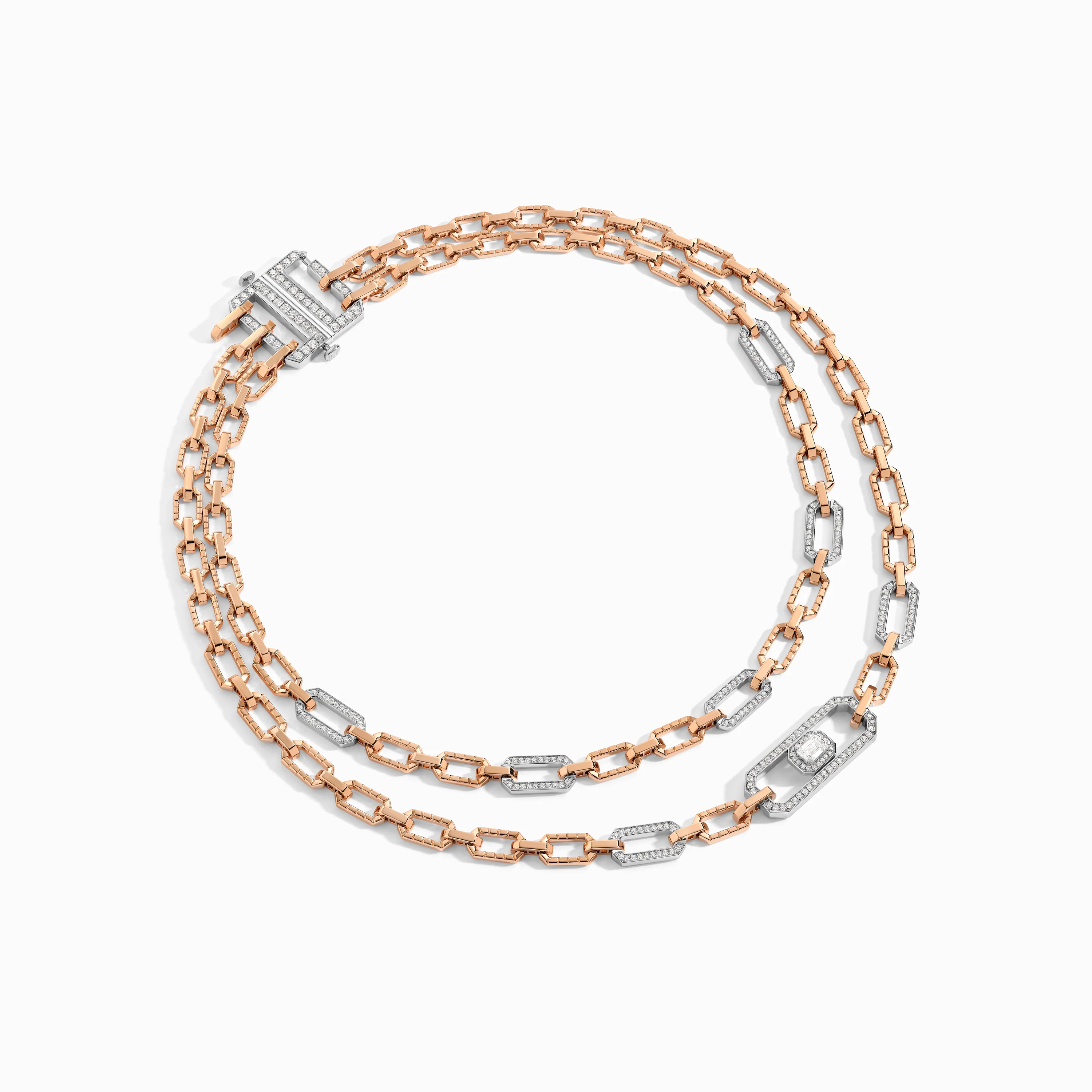 Empire Two-Tone Multi-Layer Diamond Statement Necklace - Image 9