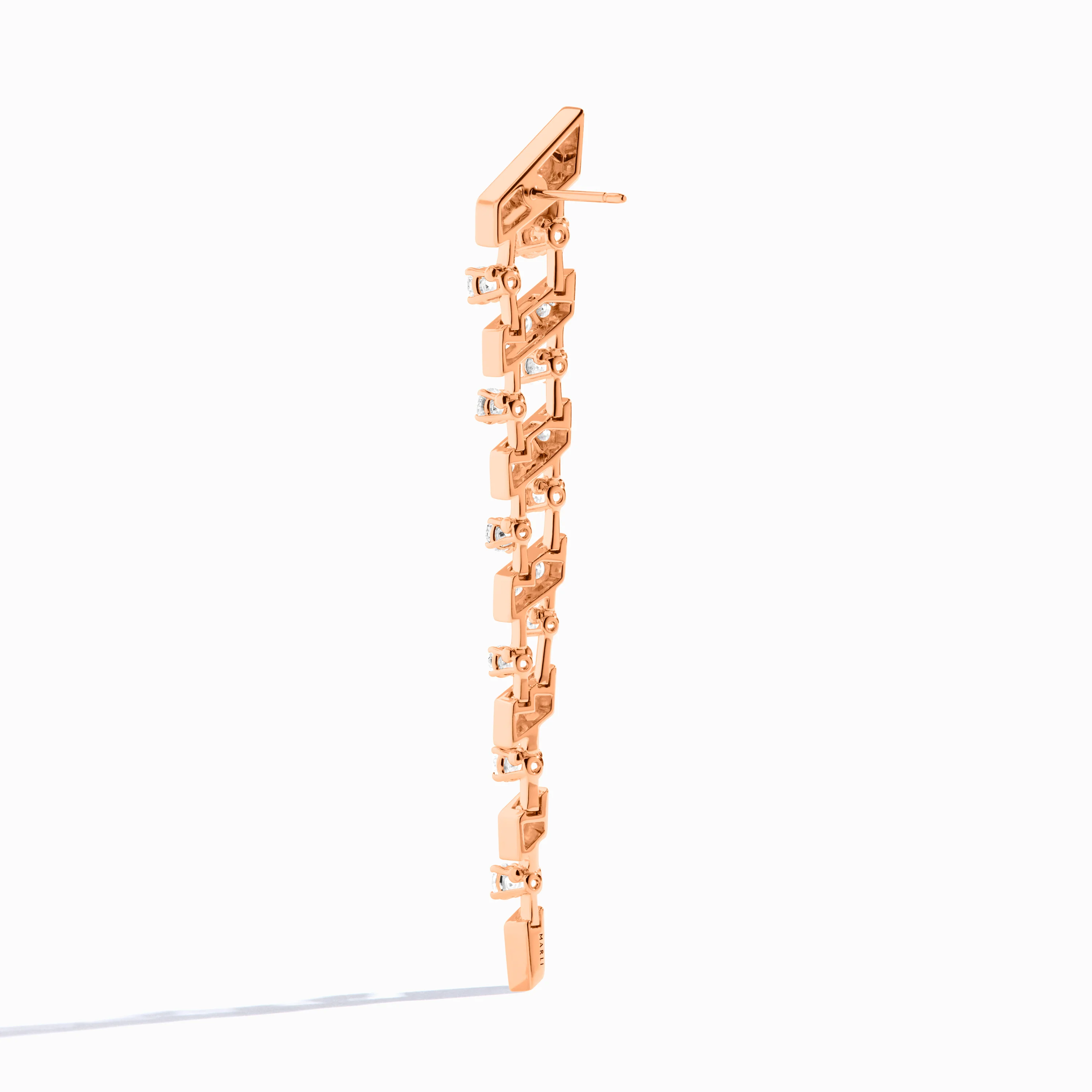 Fifth Avenue Long Drop Diamond Earrings - Image 3