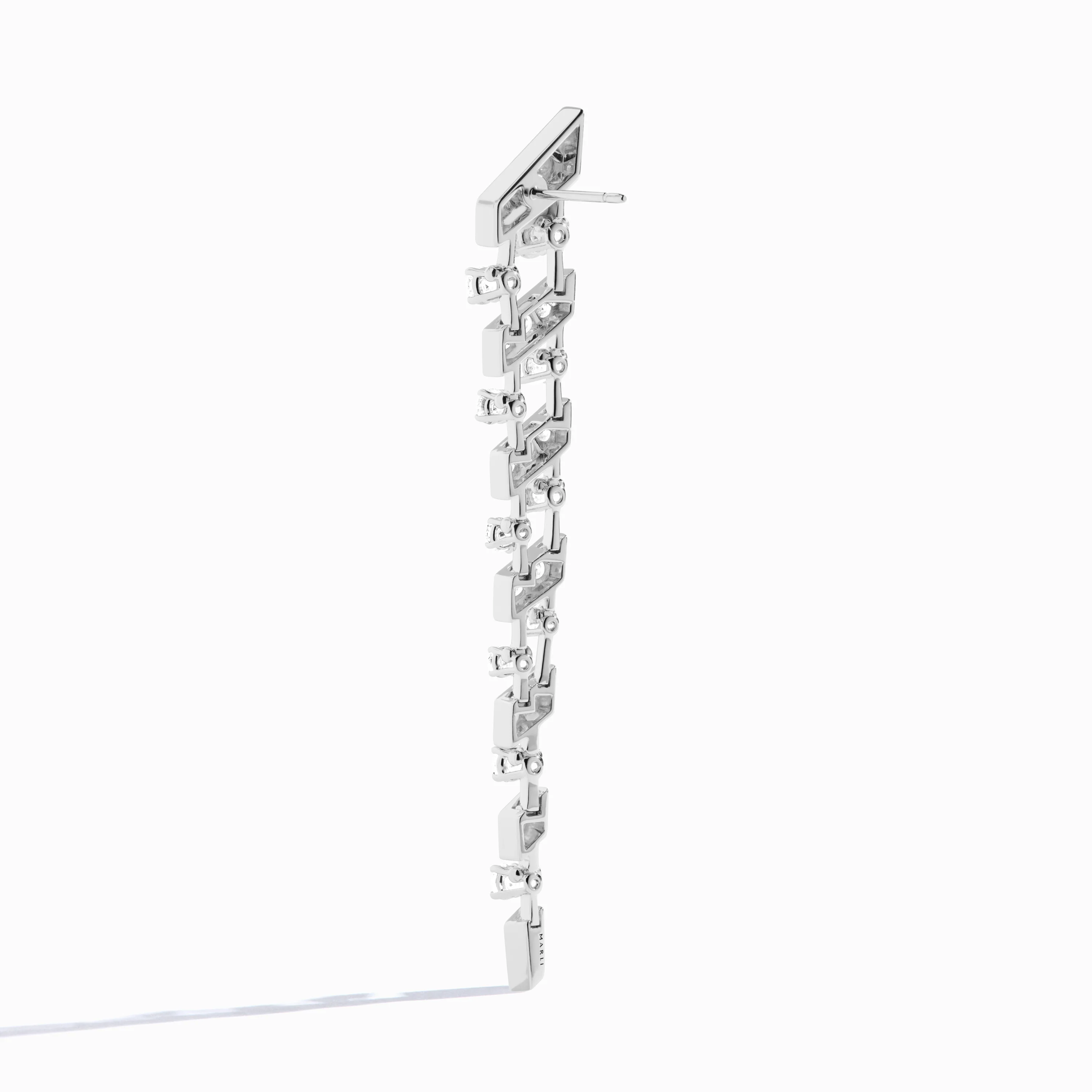Fifth Avenue Long Drop Diamond Earrings - Image 3
